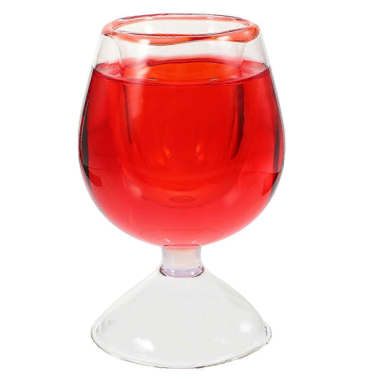 Funny wine glass prank props with liquid for interactive jokes