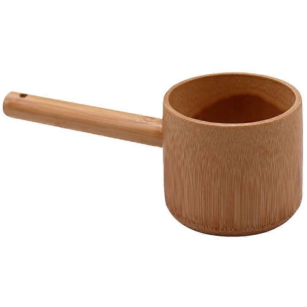 Short Handle Water Ladle Japanese Style Scoop Ladle Retro Water Dipper Bath Scoop with Handle for Kitchen Garden Water Sauna