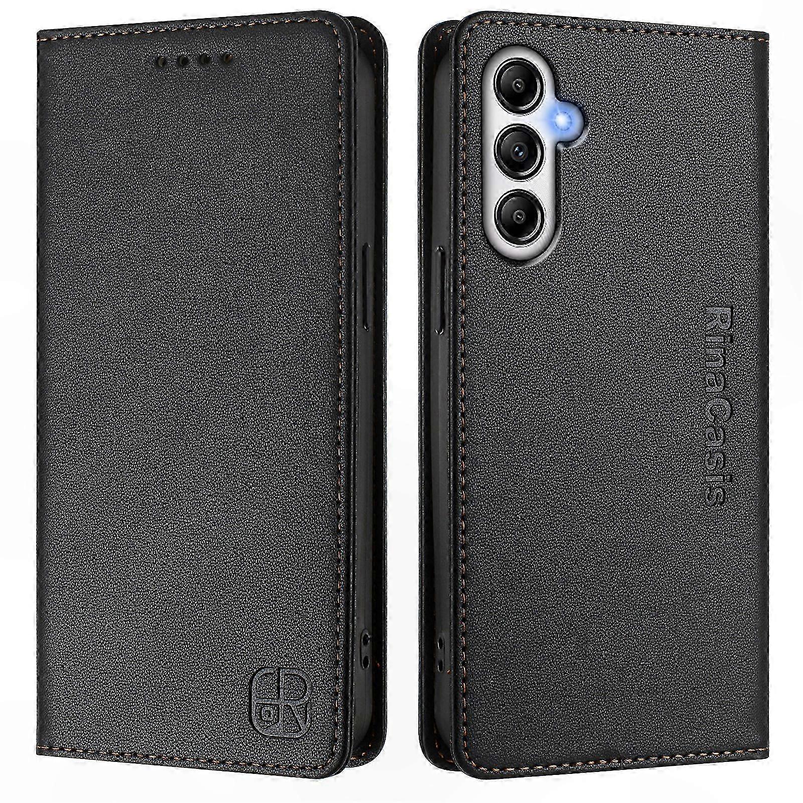 Leather Phone Case with RFID Wallet and Stand for Galaxy A34 5G