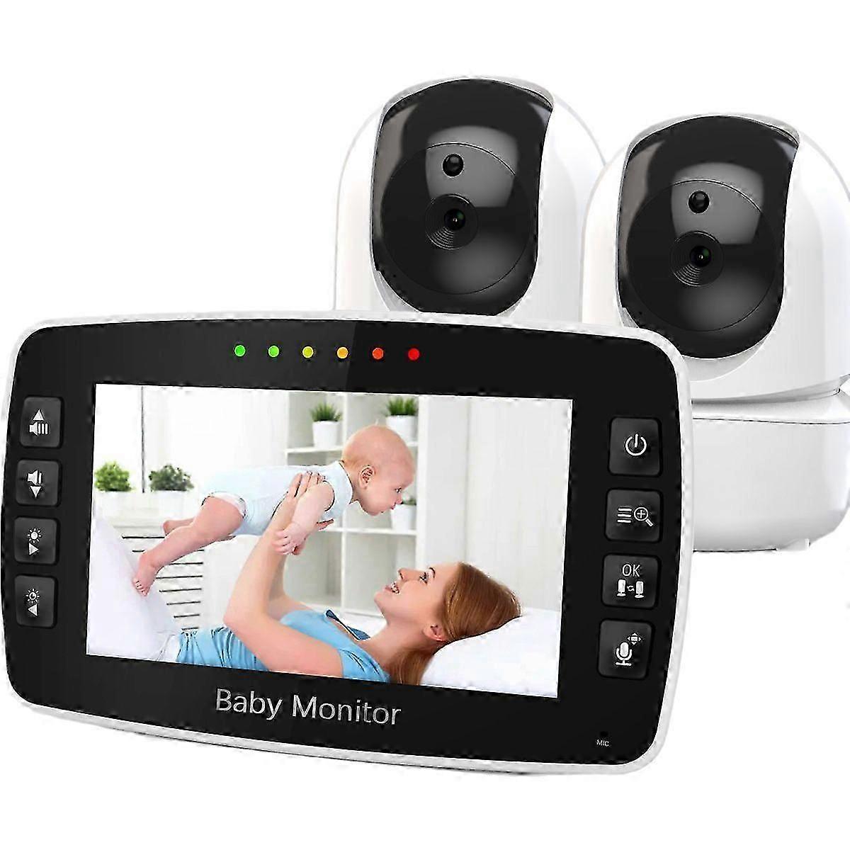 Wireless Baby Monitor 2.4ghz Remote Ptz Auto Ir Night Vision Two-way Talk With Two Cameras BB