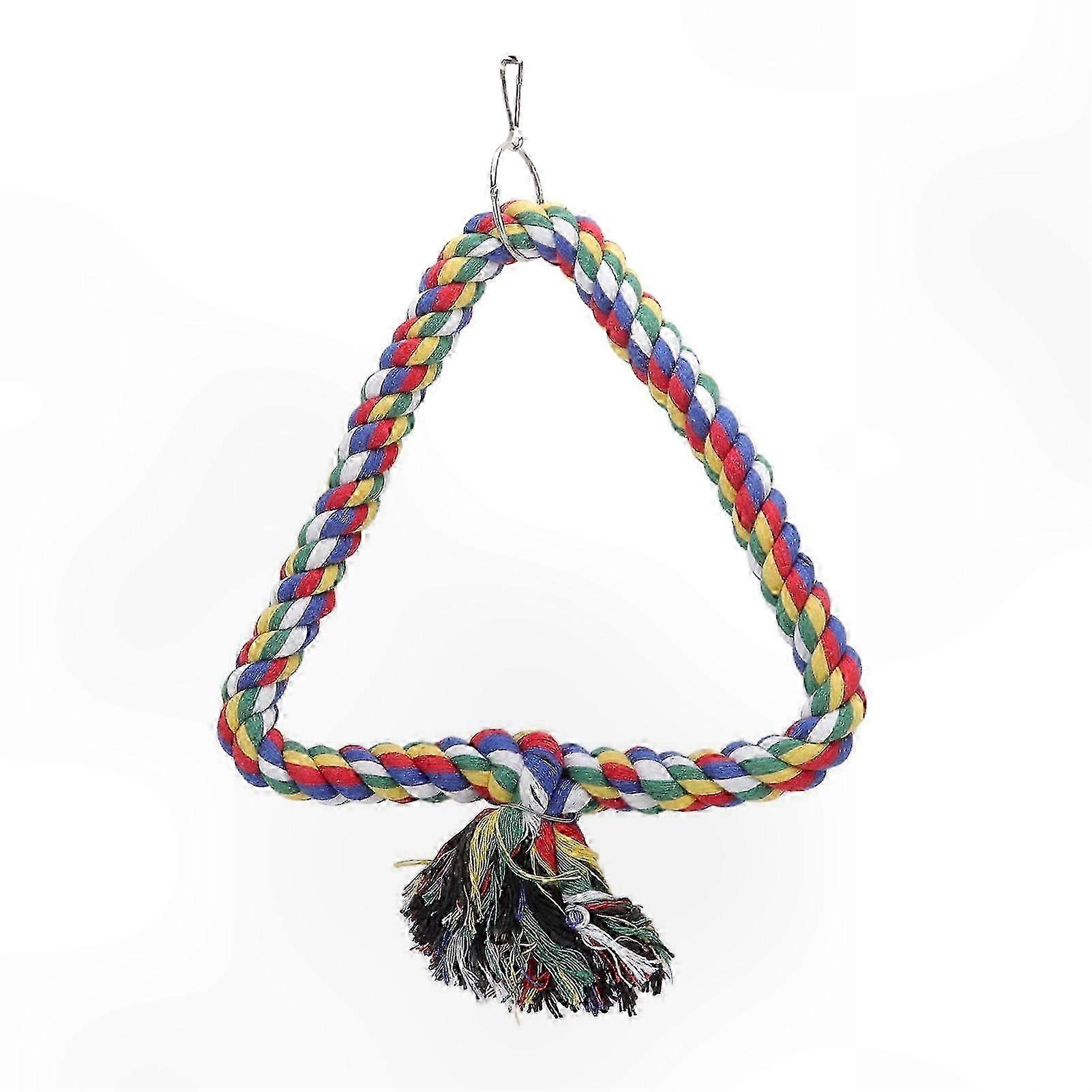 Colorful Triangular Bird Swing Toy - 23cm - Ideal for Cockatiels, Parakeets, and Parrots