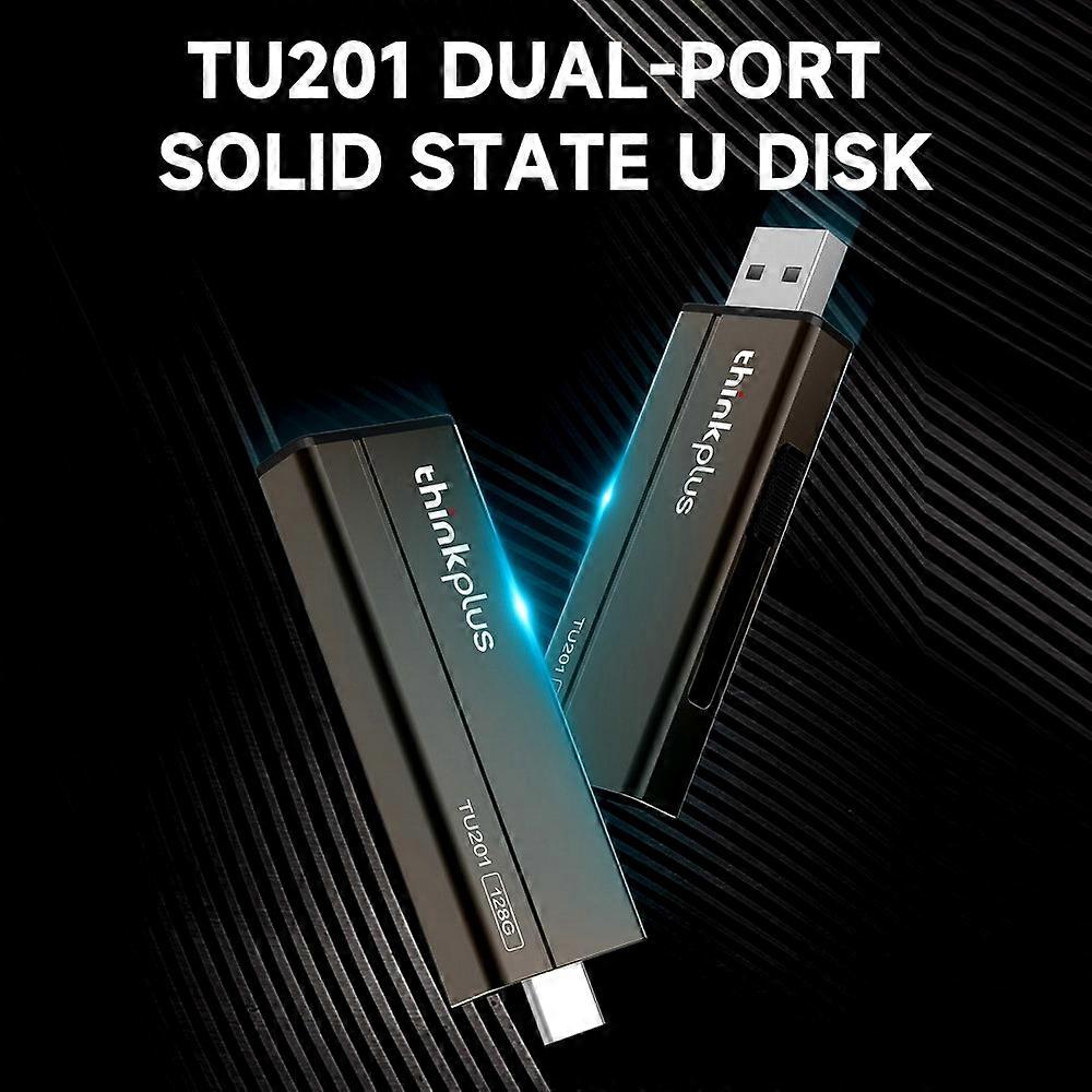 thinkplus TU201 512GB Type-C+USB3.0 Dual-port Portable Solid Sate U Disk High-speed USB Flash Drive for Smartphone PC Laptop