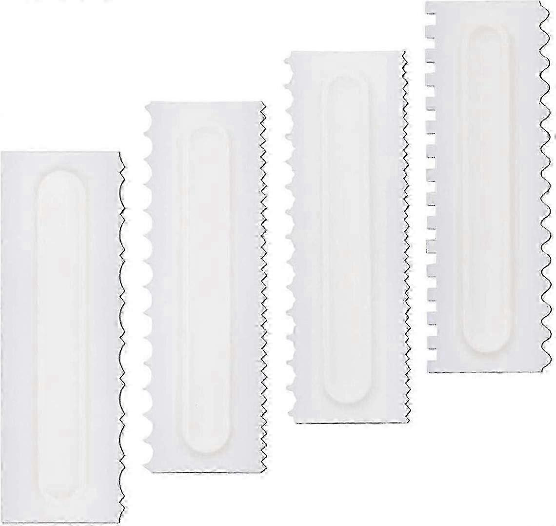 Decorative Comb & Icing Smoother Set - Plastic Cake Scraper for Cake Decorating & Smoothing
