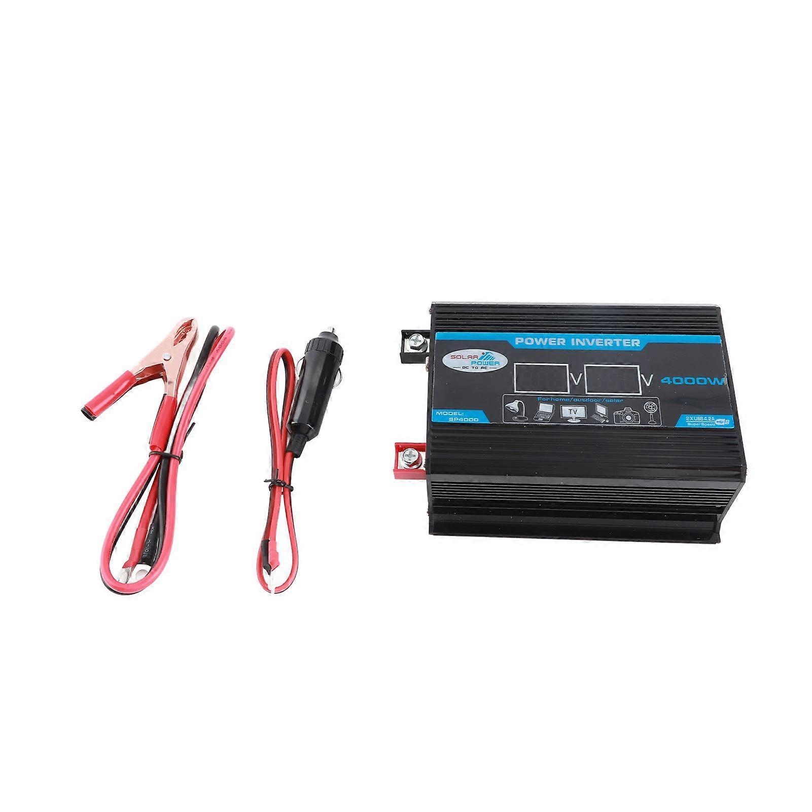 4000W Intelligent Digital Car Inverter 2 USB Output Ports Modified Sinewave Converter with LED Display