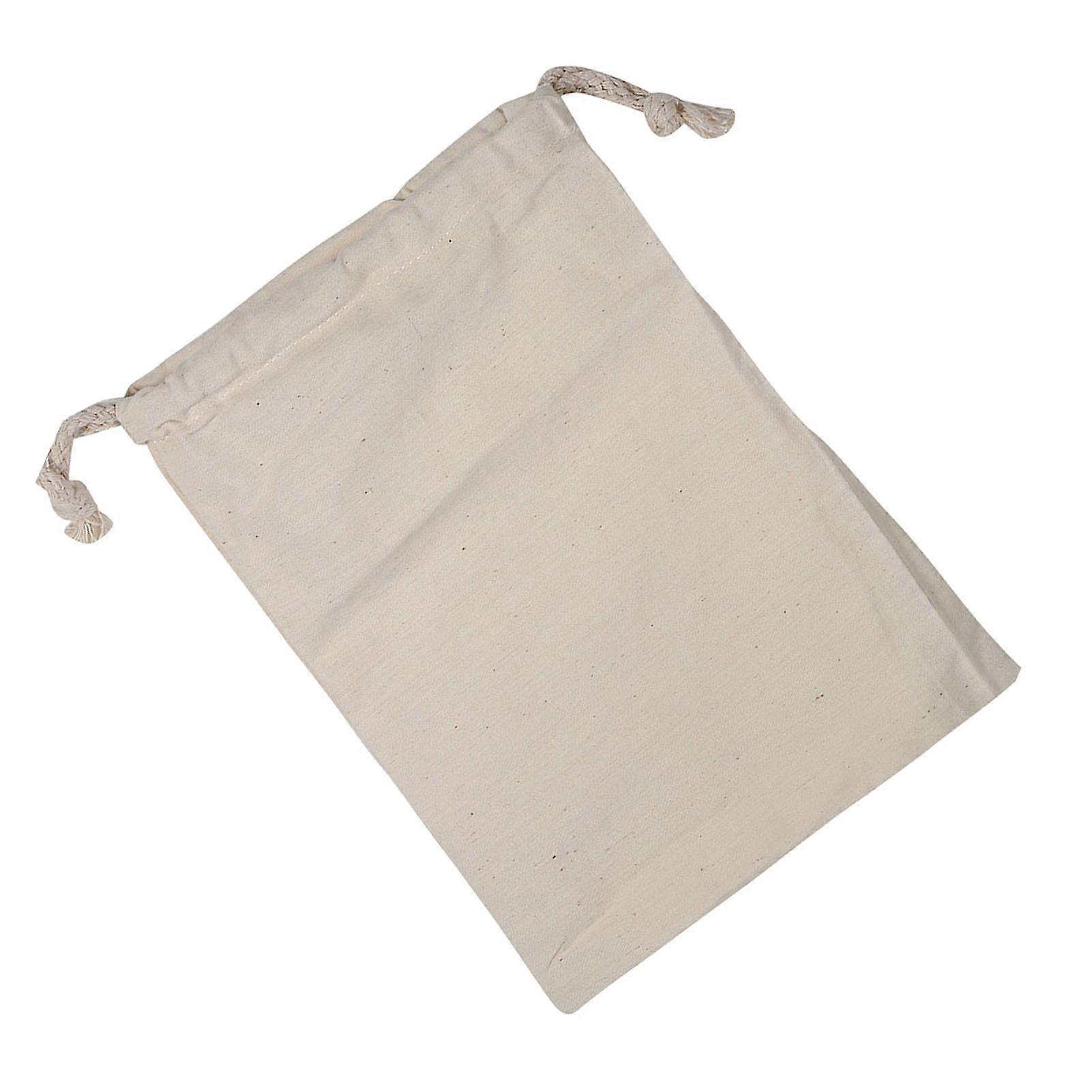Plain Cotton Drawstring Storage Bag 15x20cm Natural Eco-Friendly