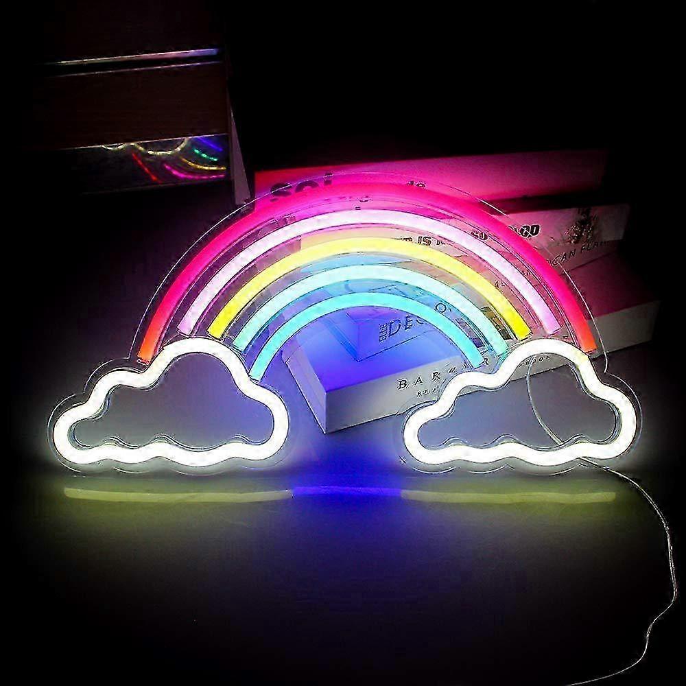 Acrylic Neon Light Backboard Rainbow Cloud Shape Flexible Wall Light (1 Piece 40*20cm)