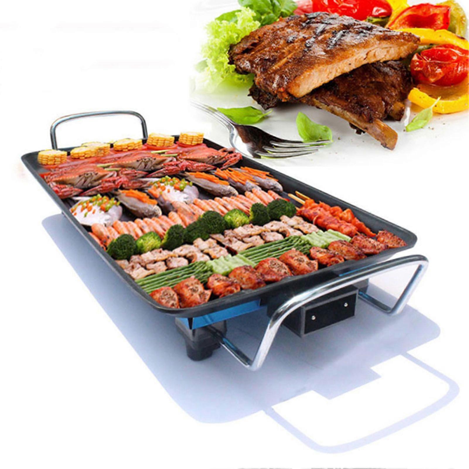 Electric Small Smokeless Nonstick Griddle 40x24cm US Plug