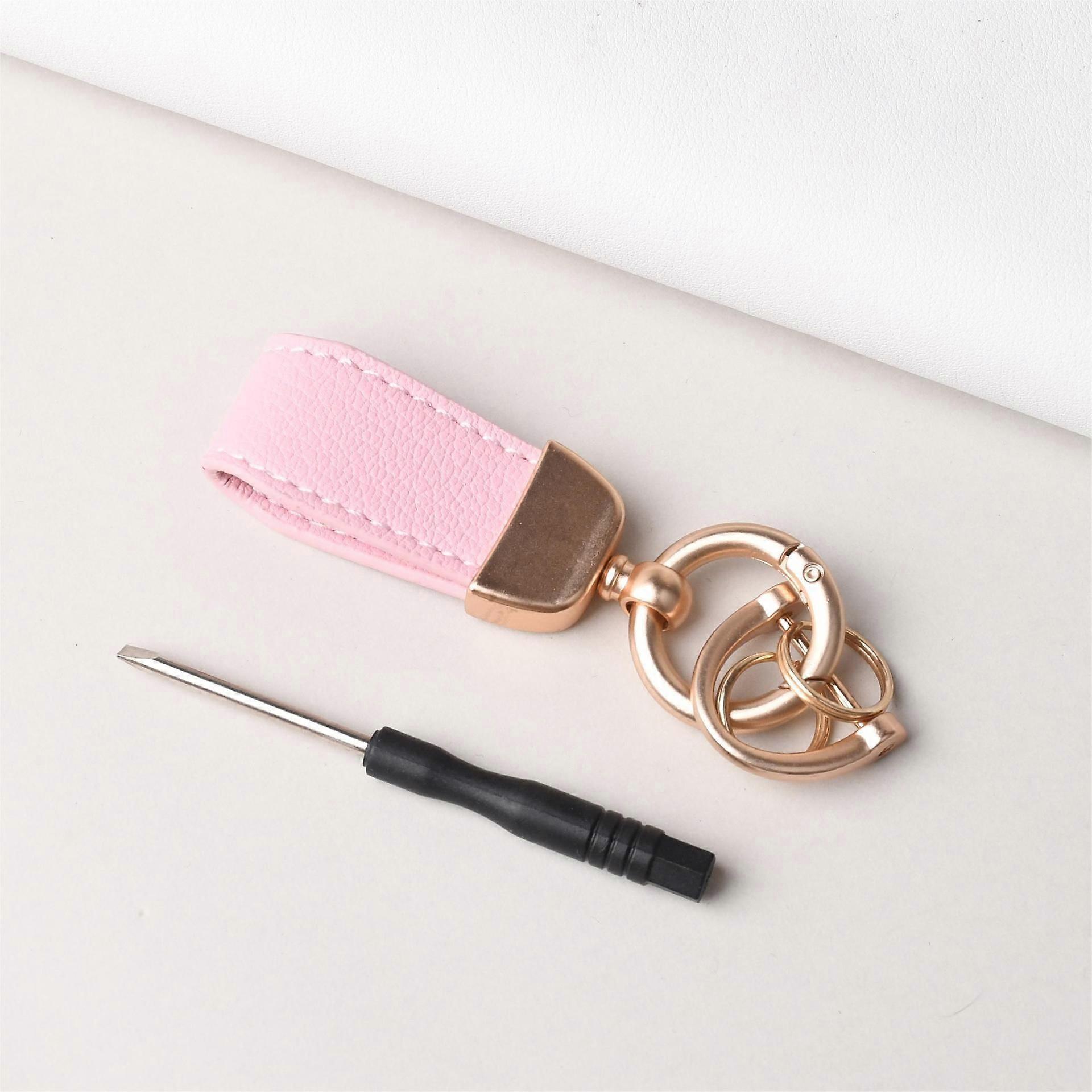 2pcs Lambskin car keychain high-grade goat pattern colored leather keychain cute pendant jewelry
