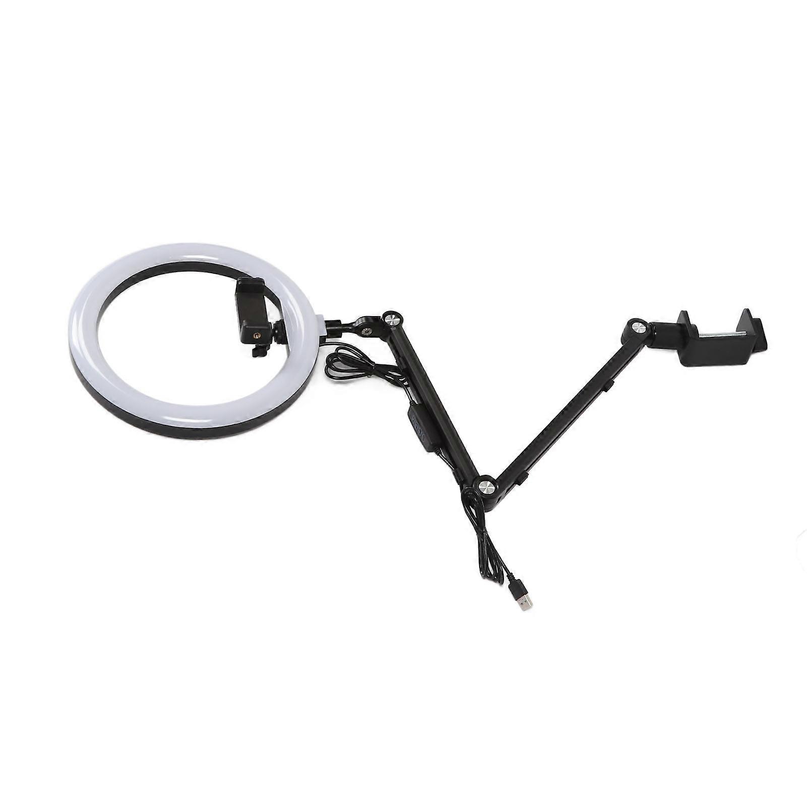 10in Clip-On LED Ring Light with Stand Adjustable Dimmable 3K-6K