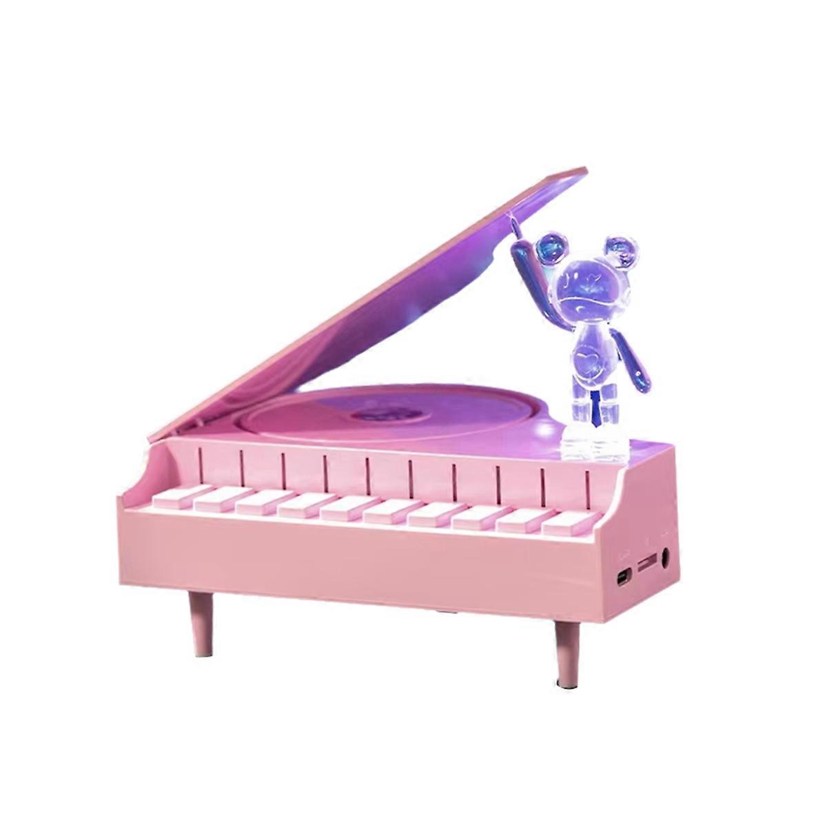 Portable Bluetooth Speaker White Noise Machine Mini Piano Music Box Support TF Card Radio Lamp Effect Gift D