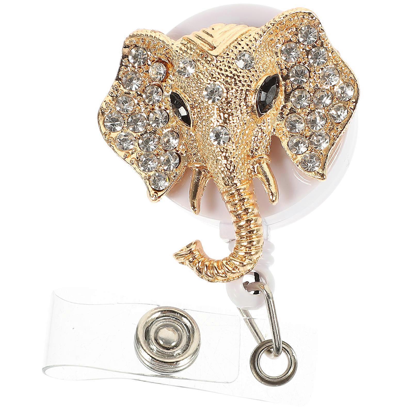 Golden Retractable Badge Holder with ABS and Zinc Alloy Material for Decor 1 Piece
