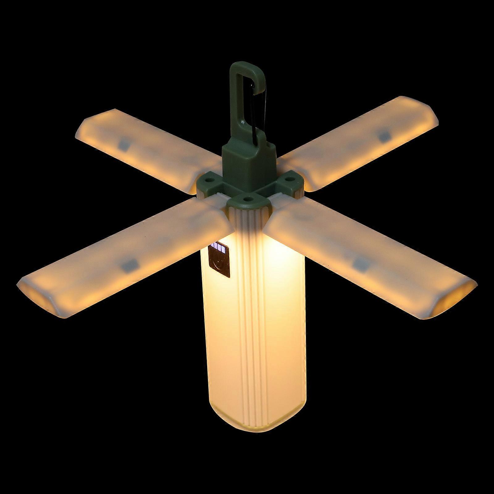 Rechargeable Camping Lantern Portable Flashlight For Power Outages Foldable Four-Leaf Design 1Set