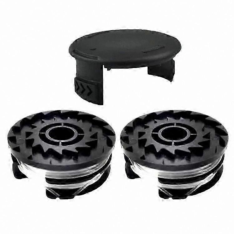 Grass Trimmer Spool and Cap, 2-Pack Replacement for Lawn Mowers, Fits TLP-01 Models