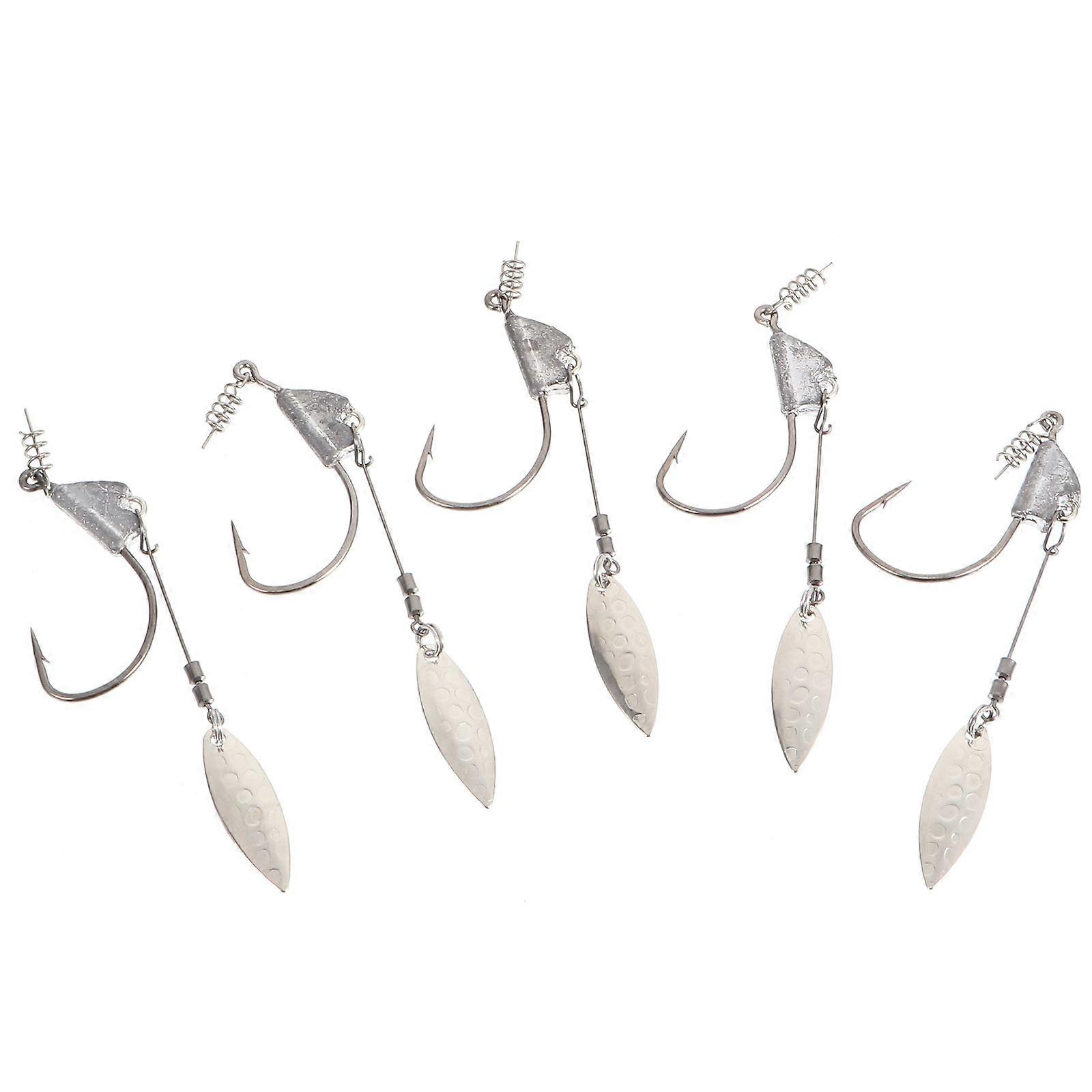 Crankbait Weighted Hooks Spring Hook for Fishing 5Pcs