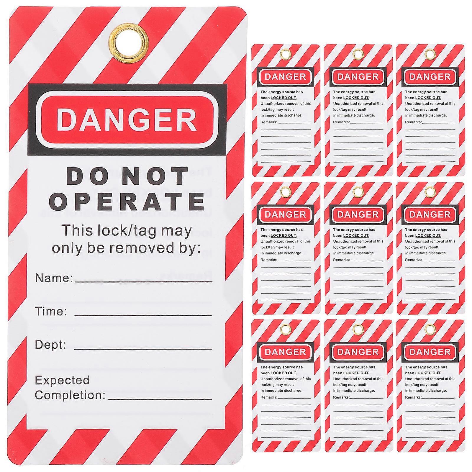 Danger Warning Tags for Safety in Industrial Use with Durable PVC Material 10pcs