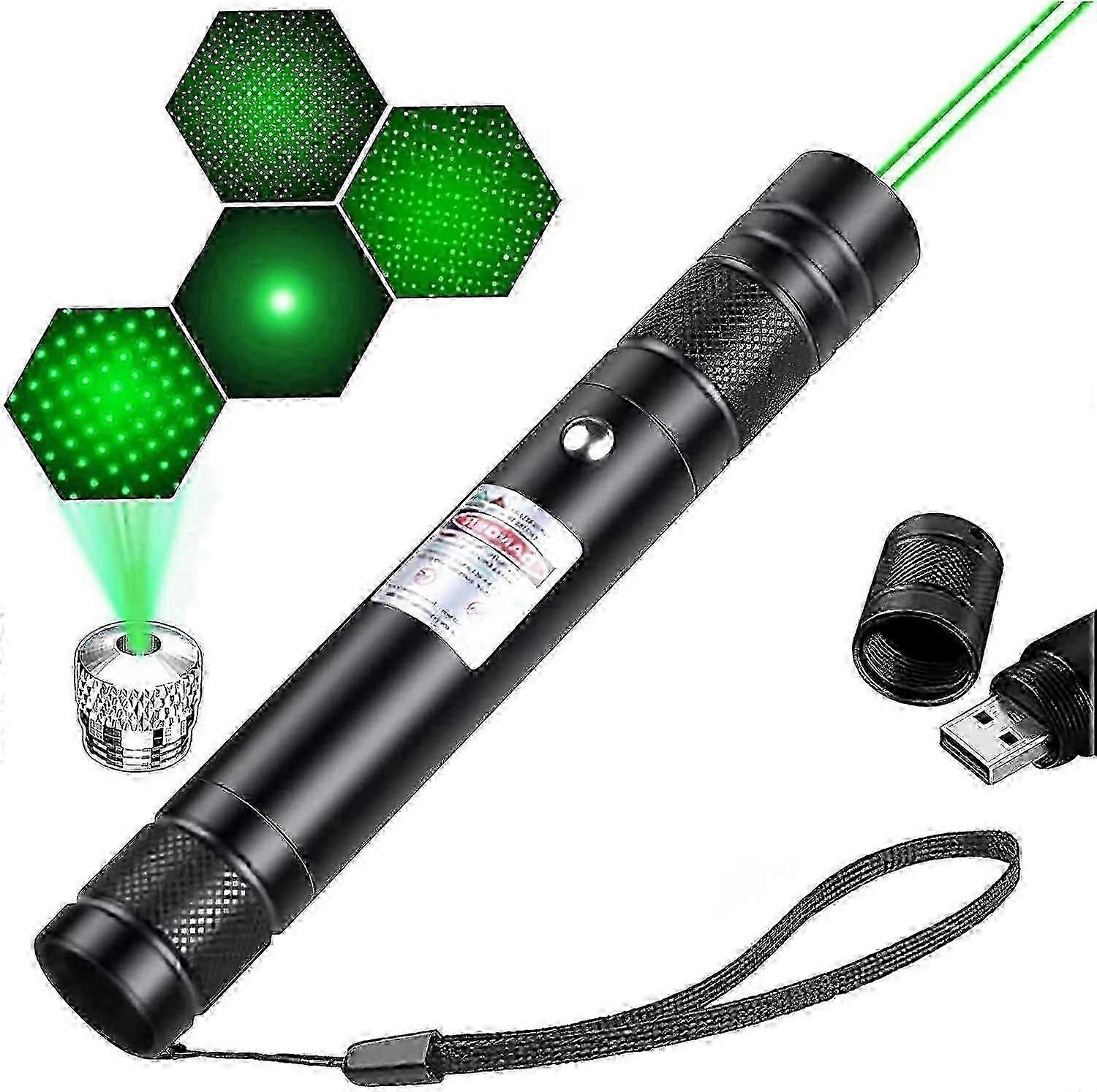 High-Power Long-Range Green Laser Pointer with Rechargeable Battery