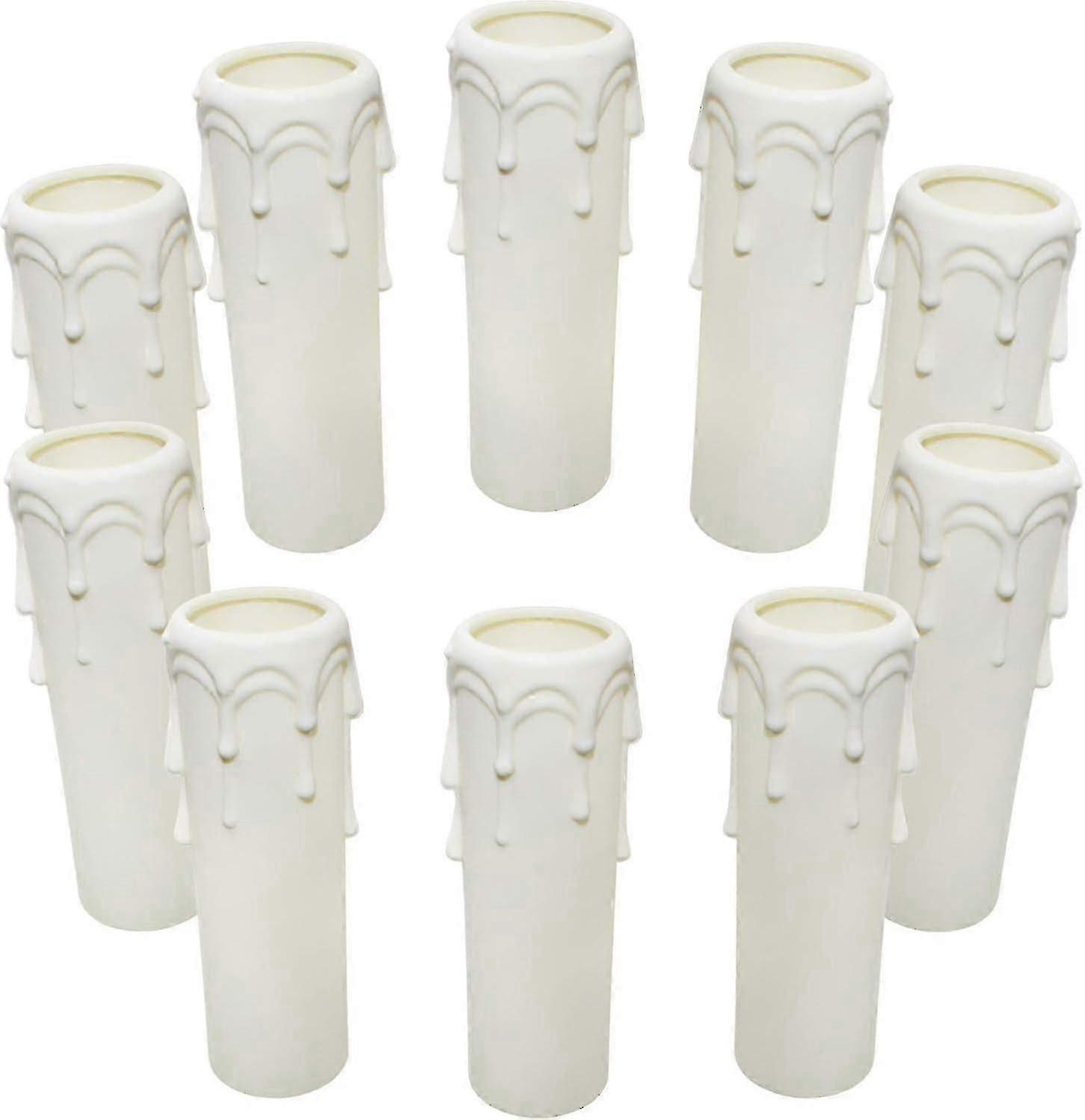 30 mm lyshylser for lysekroner - pakke med 10 hvite plastdeksler