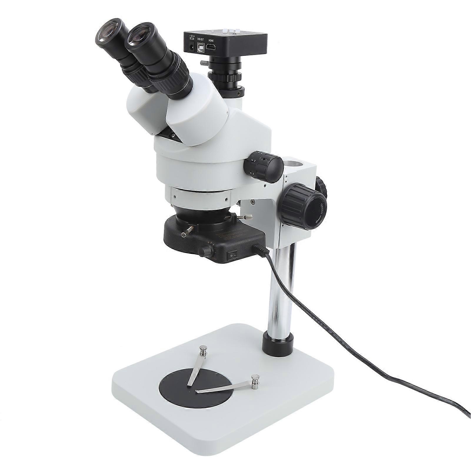 Stéréomicroscope trinoculaire USB 21MP 2K 7X-45X Zoom 56LED