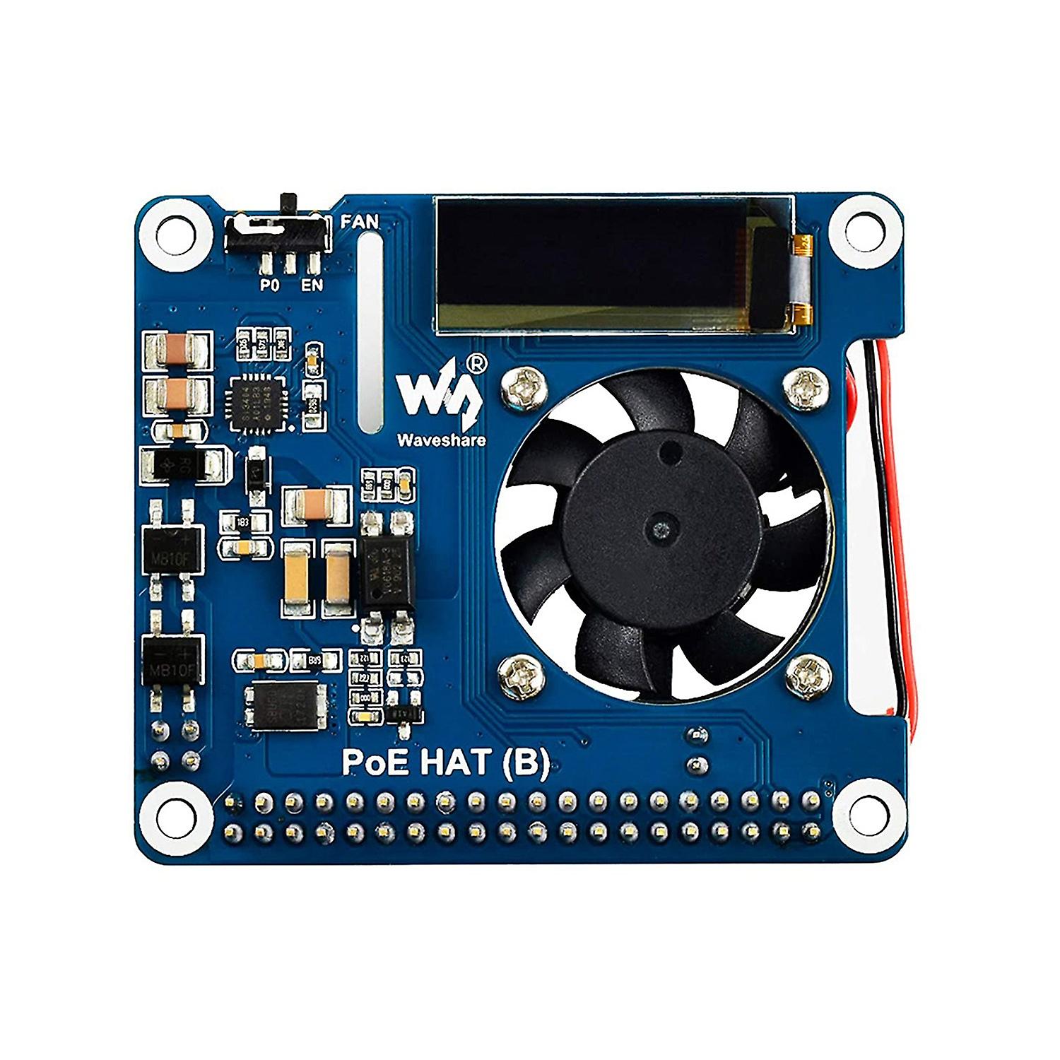 over Ethernet HAT Support 802.3Af PoE Network Expansion Board with OLED for B / 3B+