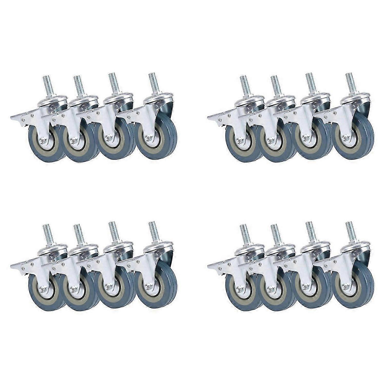 Robuste 75-mm-Lenkrollen mit Bremse, 4er-Set