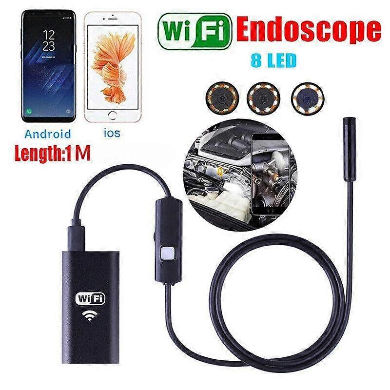 8 LED 5M WIFI Endoscope Wireless Borescope Inspection Camera For iPhone Android 1M