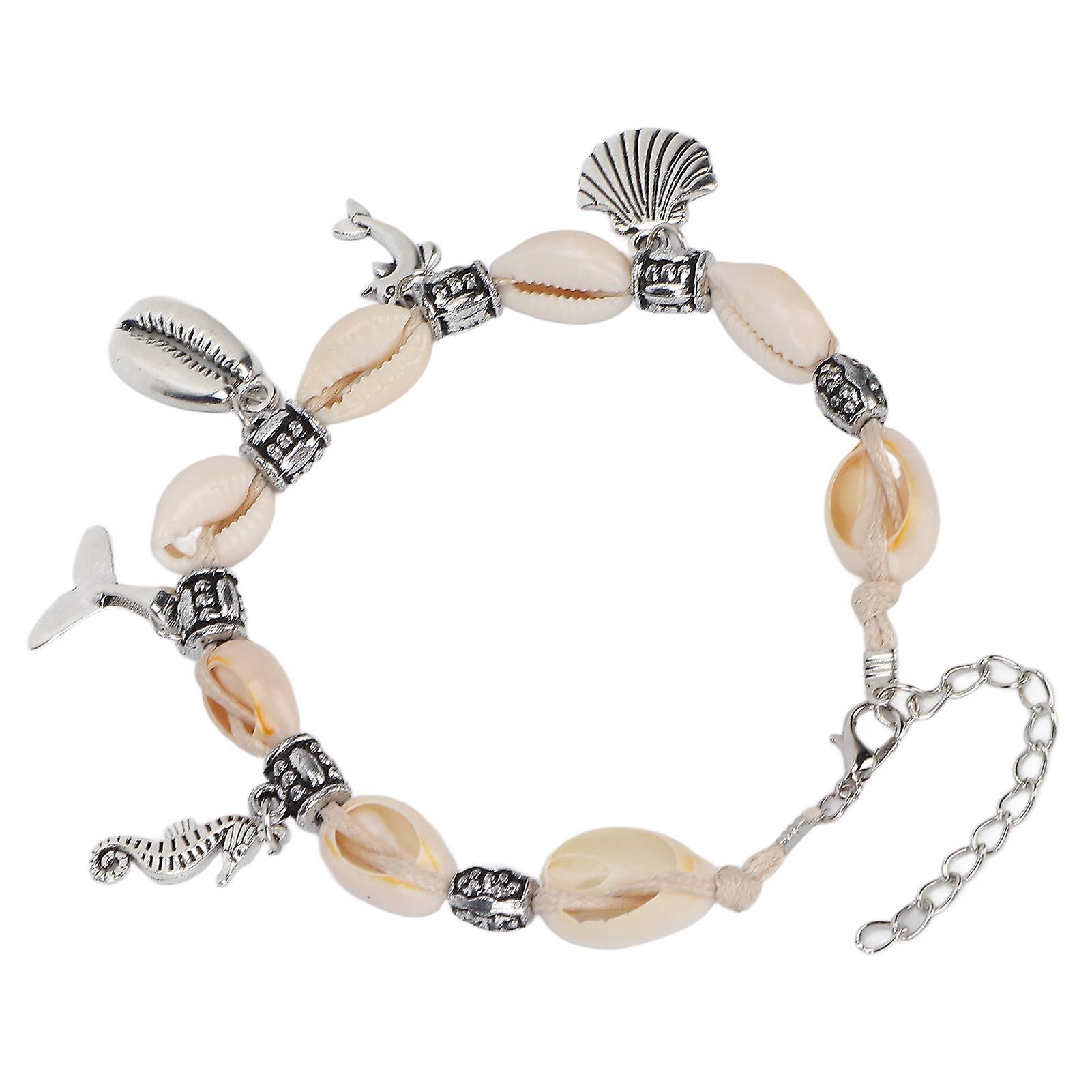 Delicate Alloy Shell Ankle Bracelet 28.6cm Adjustable Foot Chain