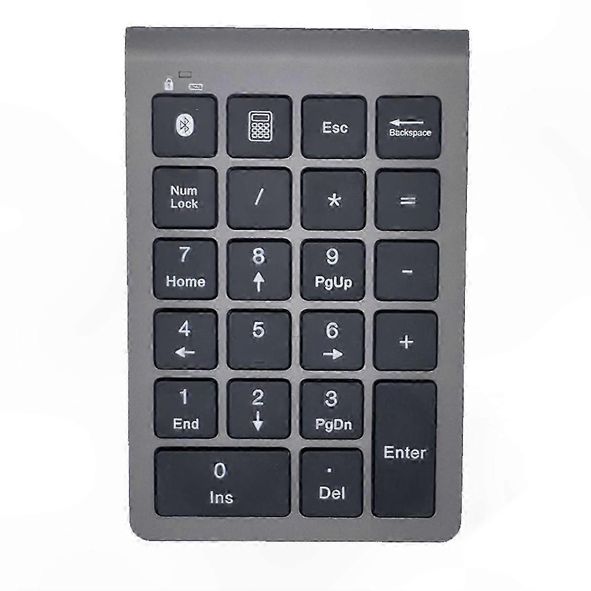 Rechargeable Bluetooth Number Pad, 2-in-1 Wireless and Wired USB Keypad for Laptop and Desktop Computers