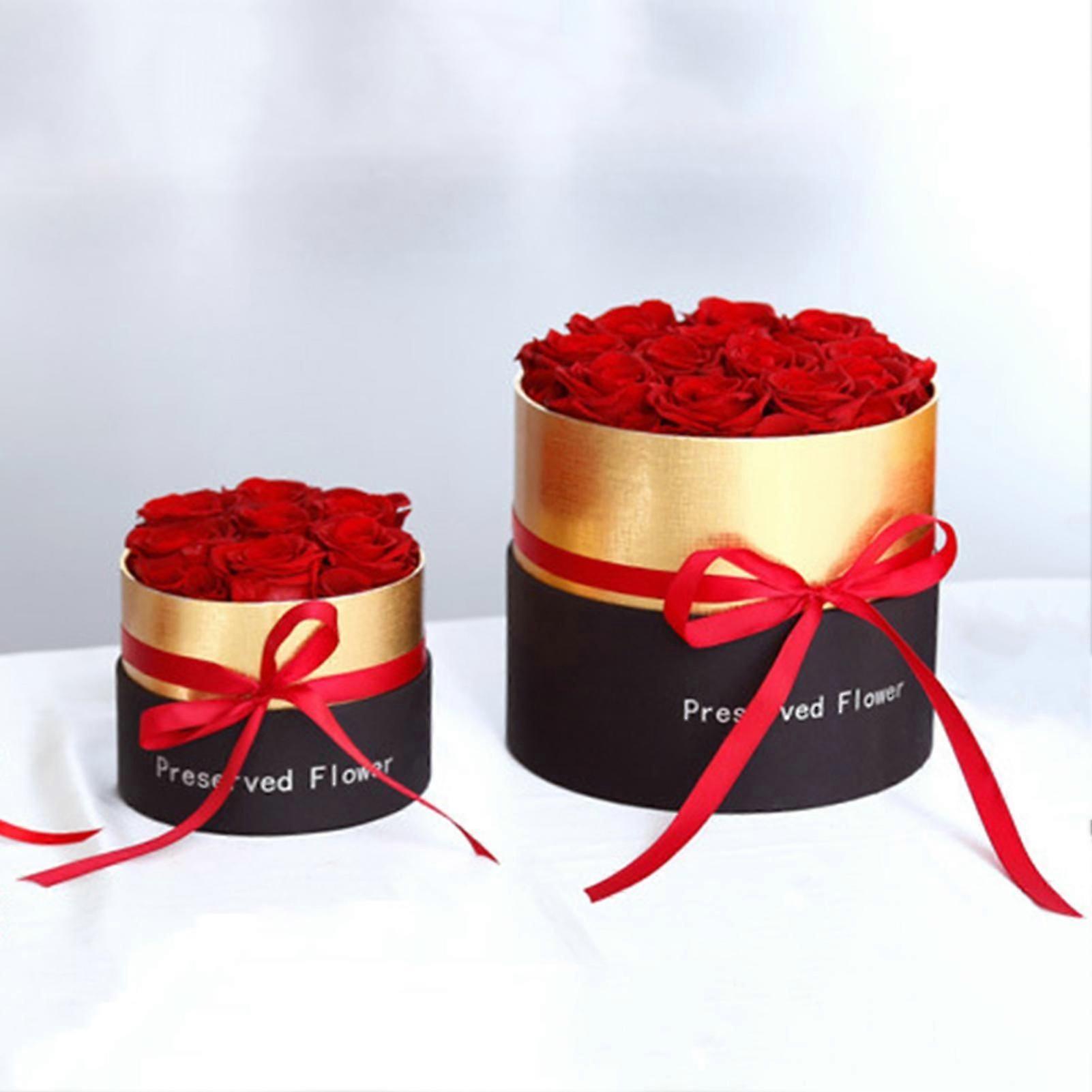 Preserved Roses Box Long Lasting Create Romantic Atmosphere Fine Workmanship Eternal Gratitude Floral Gift QingHai