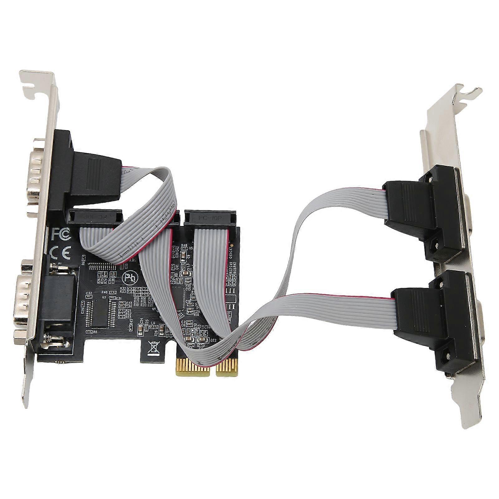 PCIE Expansion Card PCI Express X1 to Interface 4 RS232 Serial Ports Wide Applications Adapter Card