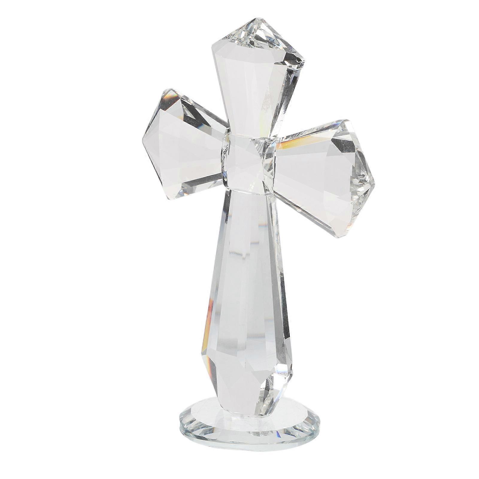 Crystal Cross Collectible Figurines for Christian Decoration 5Pcs Tabletop Ornaments
