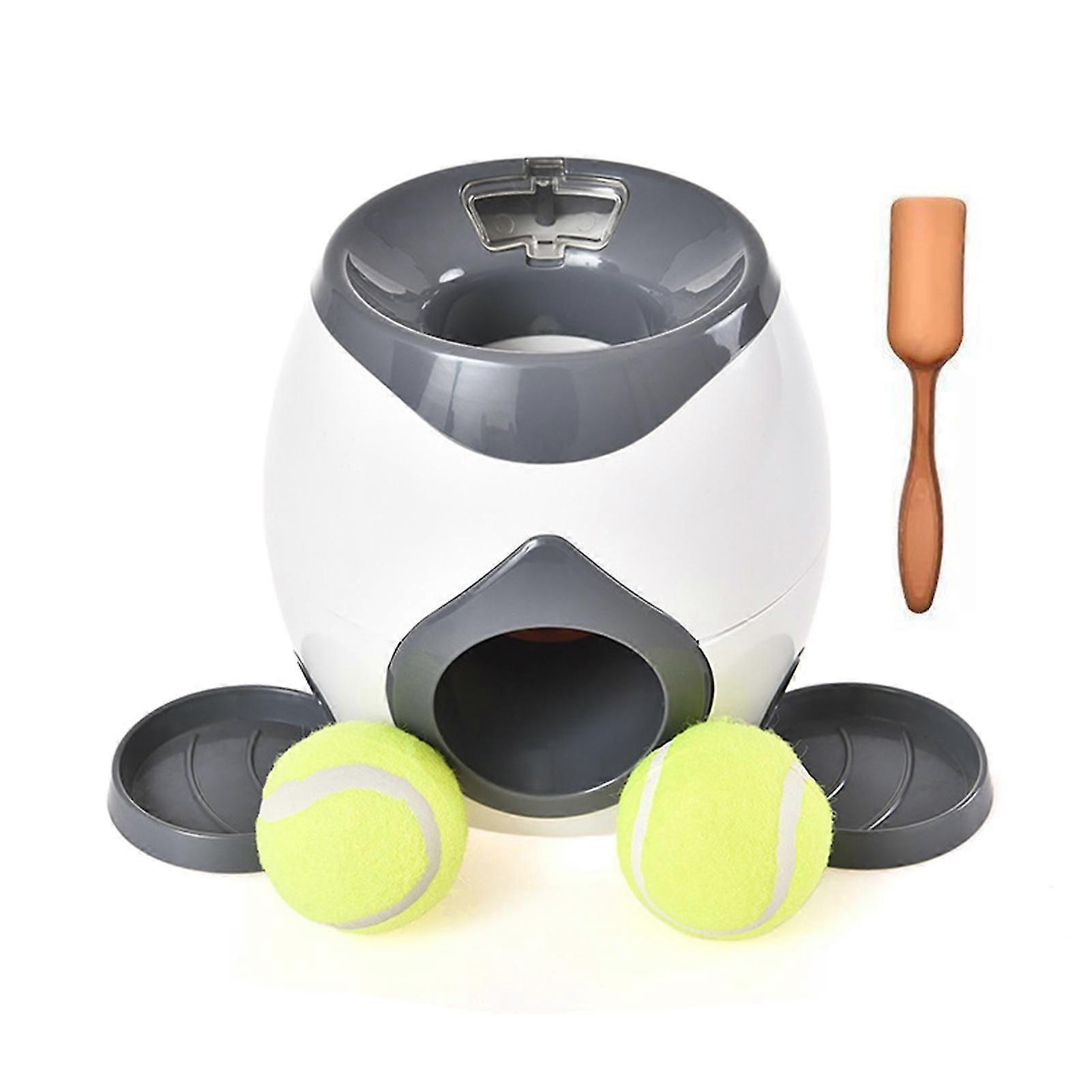 Automatic Tennis Ball Launcher with Dog Feeder Interactive Funny Reward Game Training Tool for Dog Cat