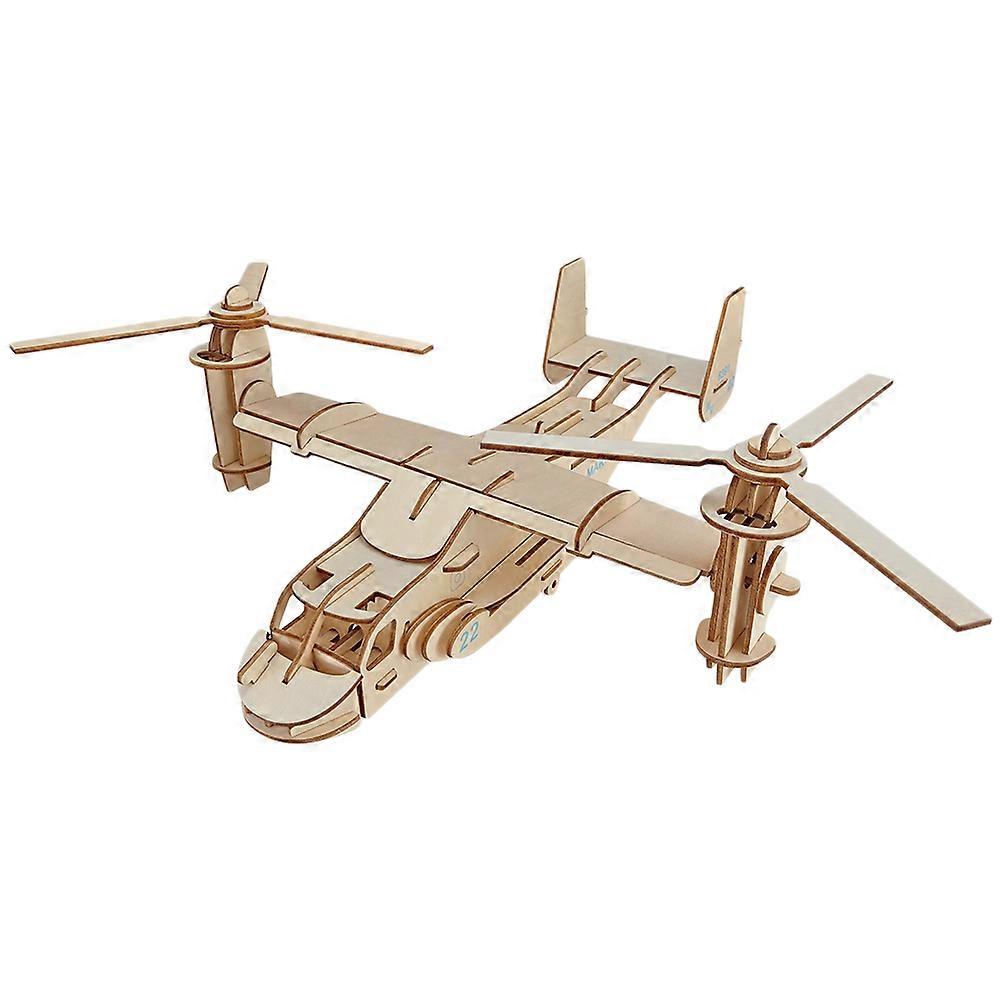 Diy Assembly Wooden Aircraft Model Toy for Children Bamboo Material Bookshelf Ornament 1Set