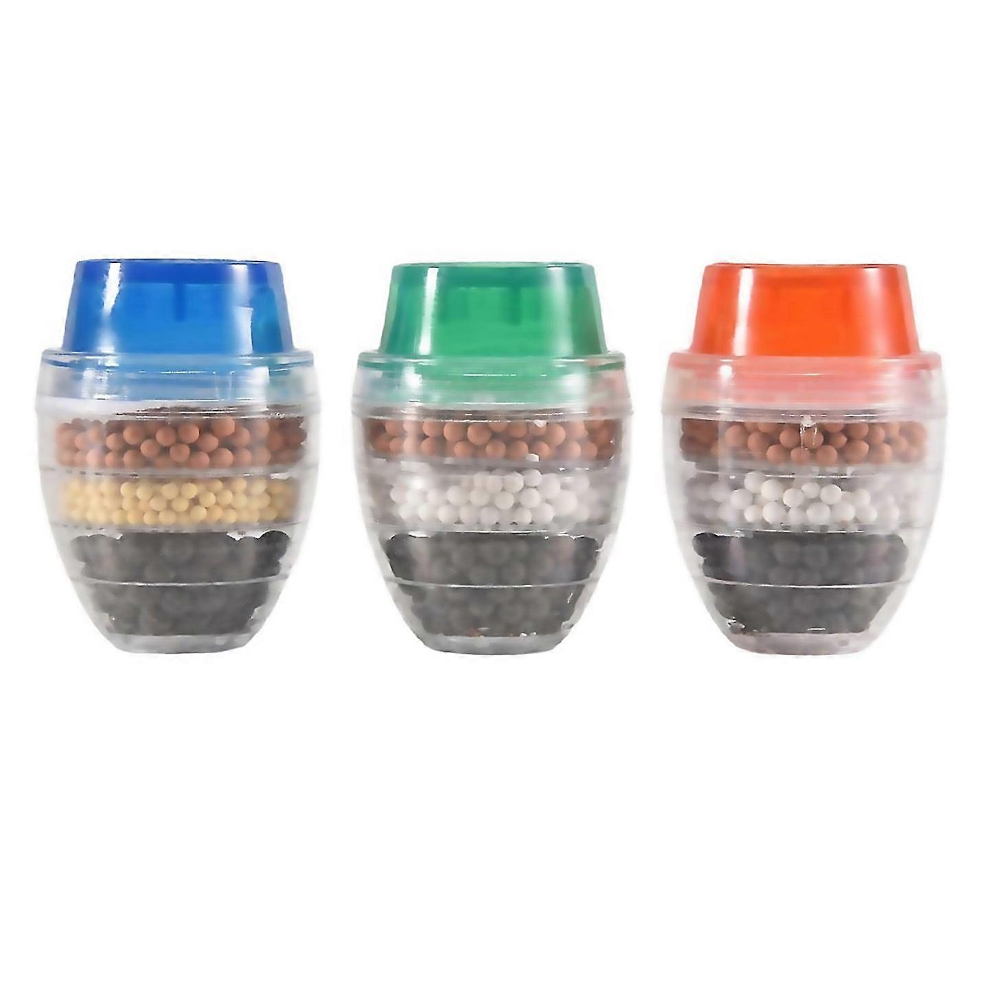 For 3pcs Activated Carbon Faucet Filter Faucet Nozzle Water Filter Kitchen Tap 5 Layers Filter Purif