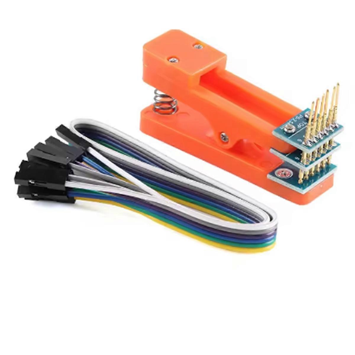 Test Stand PCB Clip 2.54mm Spacing Clamp Burning Fixture Probe Pogo Pin Download Program Burn 6P Cable