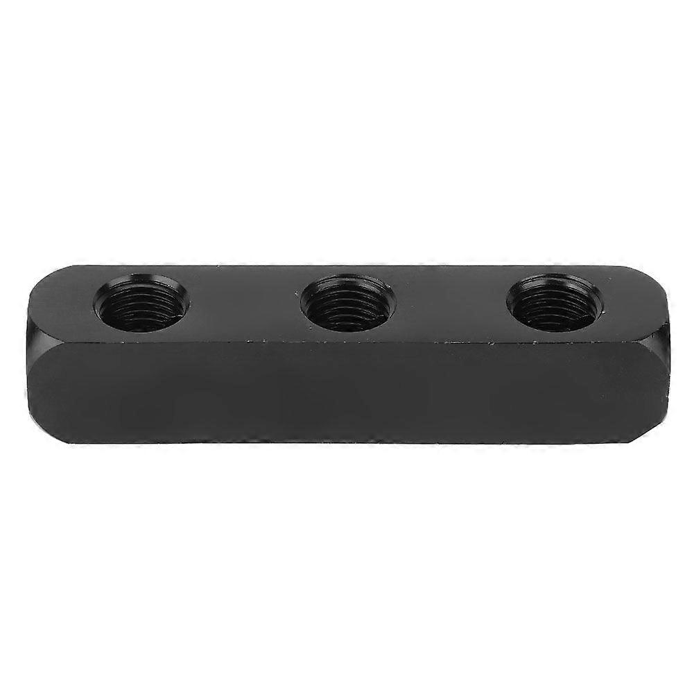 SUS304 Pneumatic Air Hose Inline Manifold Block Splitter 1/4 Inch BSPP Thread Black3 Way