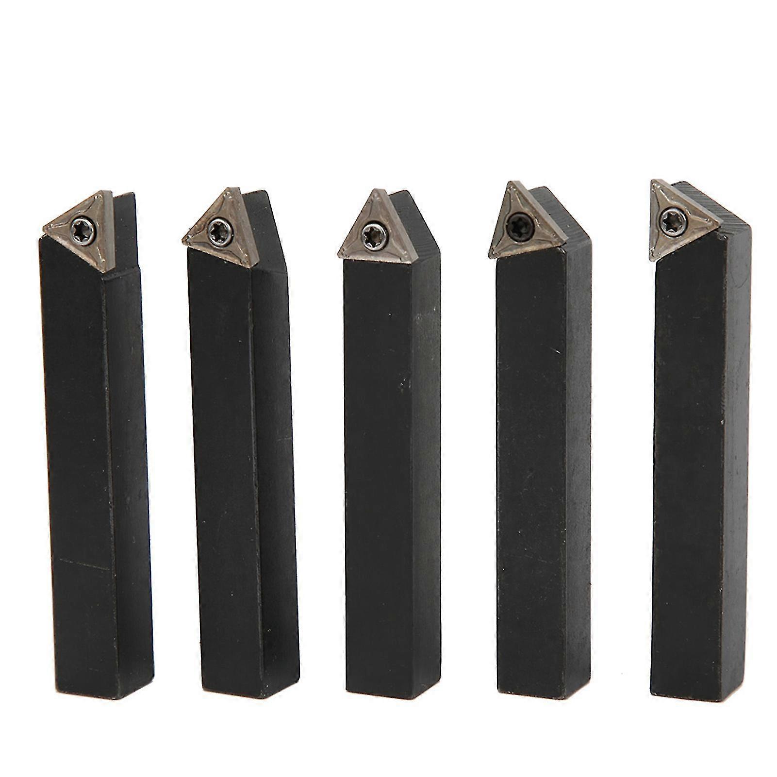 5Pcs 3/8in Cemented Carbide Indexable Turning Tool Set for Lathe 2025