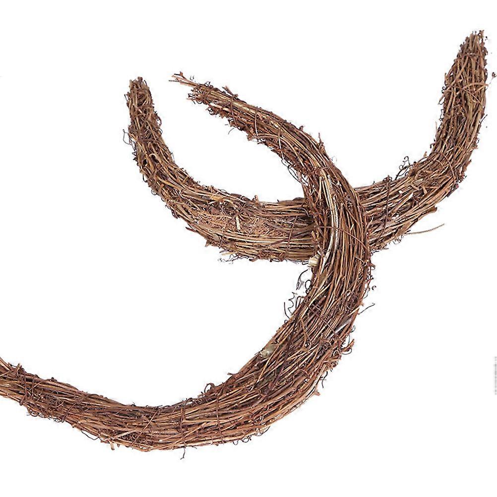 Handmade DIY Rattan Moon Shape Wreath for Decor 6Pcs Natural Vine