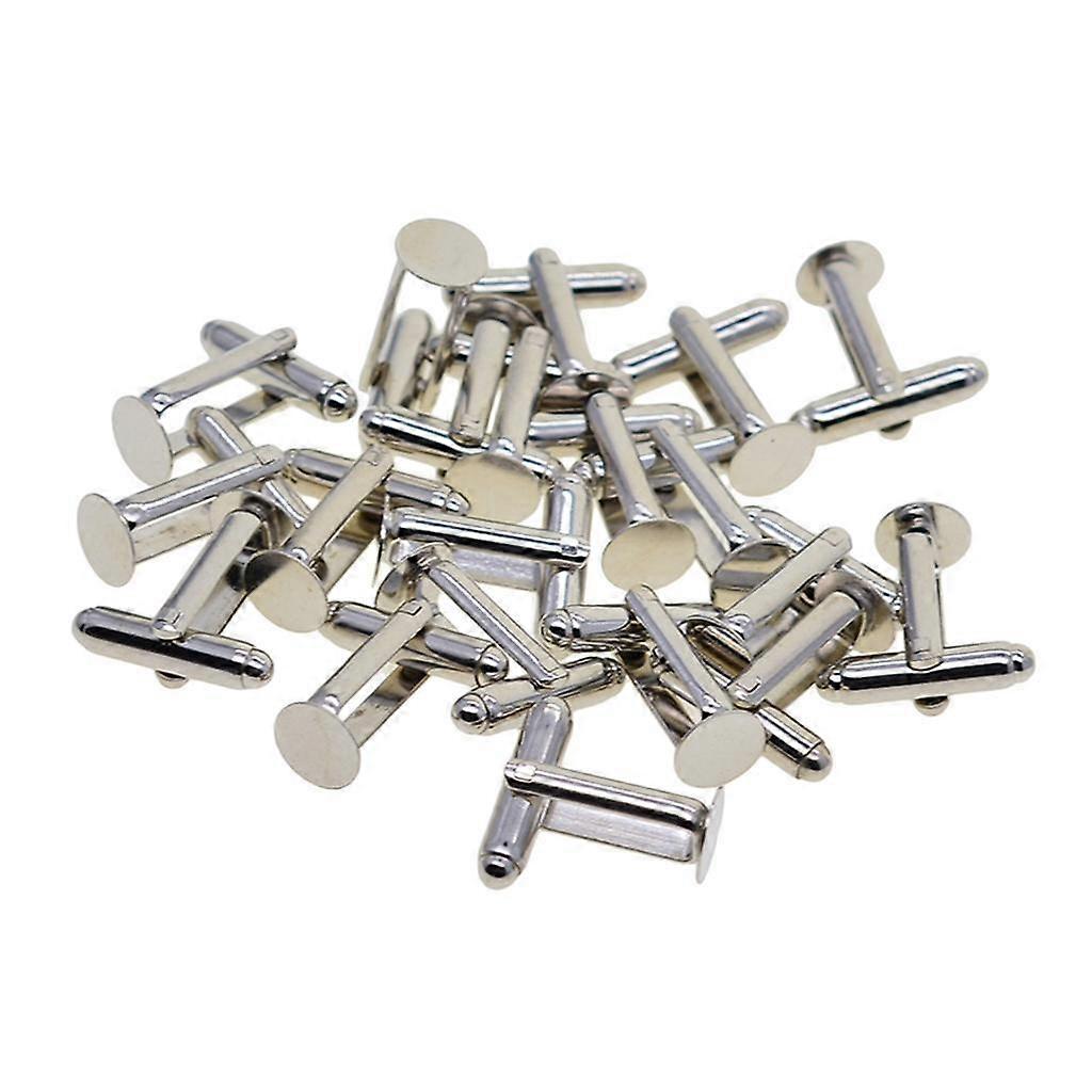 20pcs 8mm Blank Round Cabochon Cuff Link Settings Bases DIY Formal Cufflink