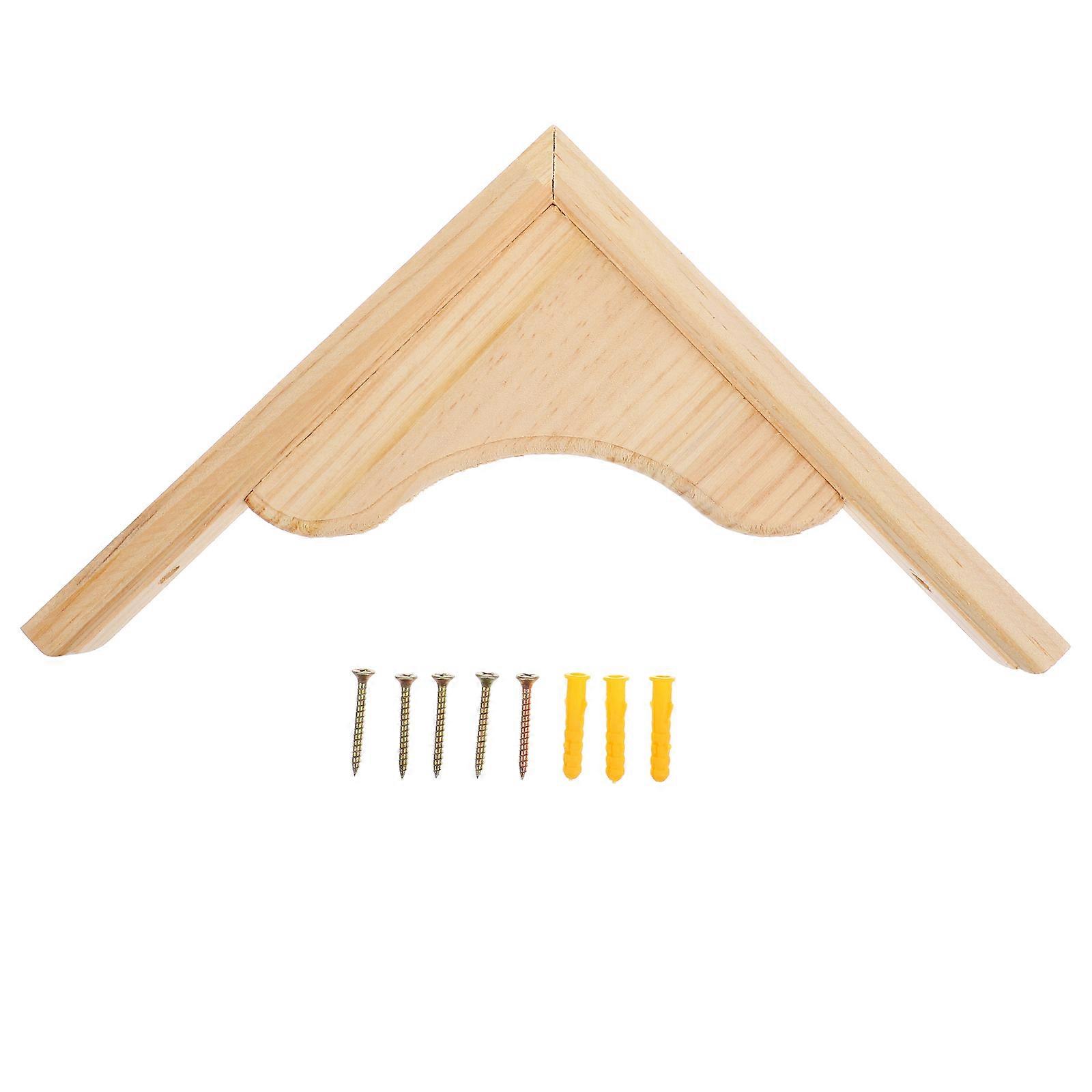 5Pcs Triangular Shelf Bracket Wooden Wall Shelf Support Brackets For Home Decoration Storage Solution Durable Design Light Yellow Color