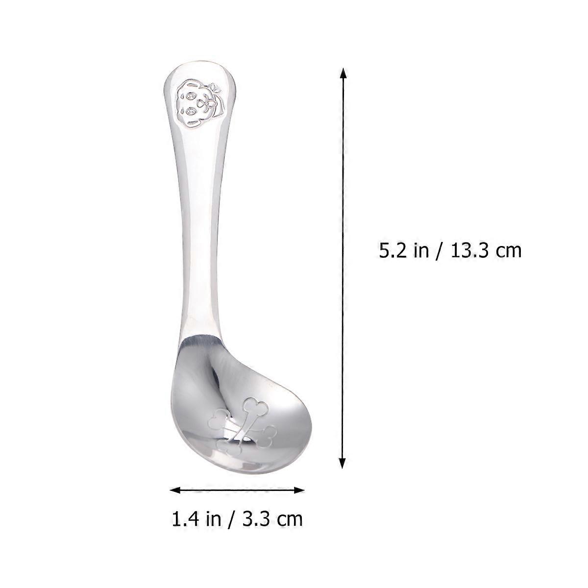 Creative Baby Spoon Stainless Steel Elbow for Feeding Use 2Pcs Set