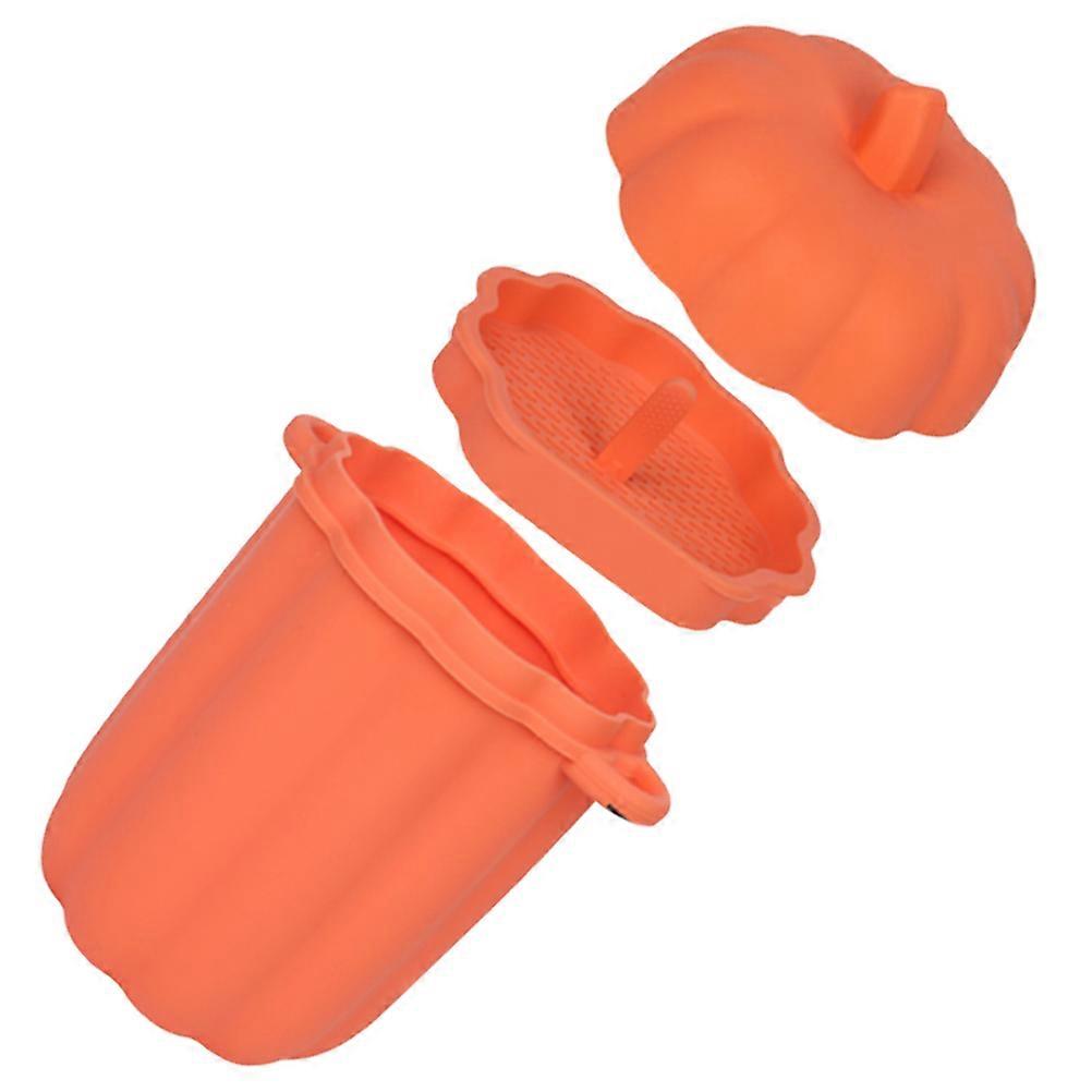 Silicone Bacon Oil Storage Jar for Storage Use 4Pcs Orange Pumpkin Jar