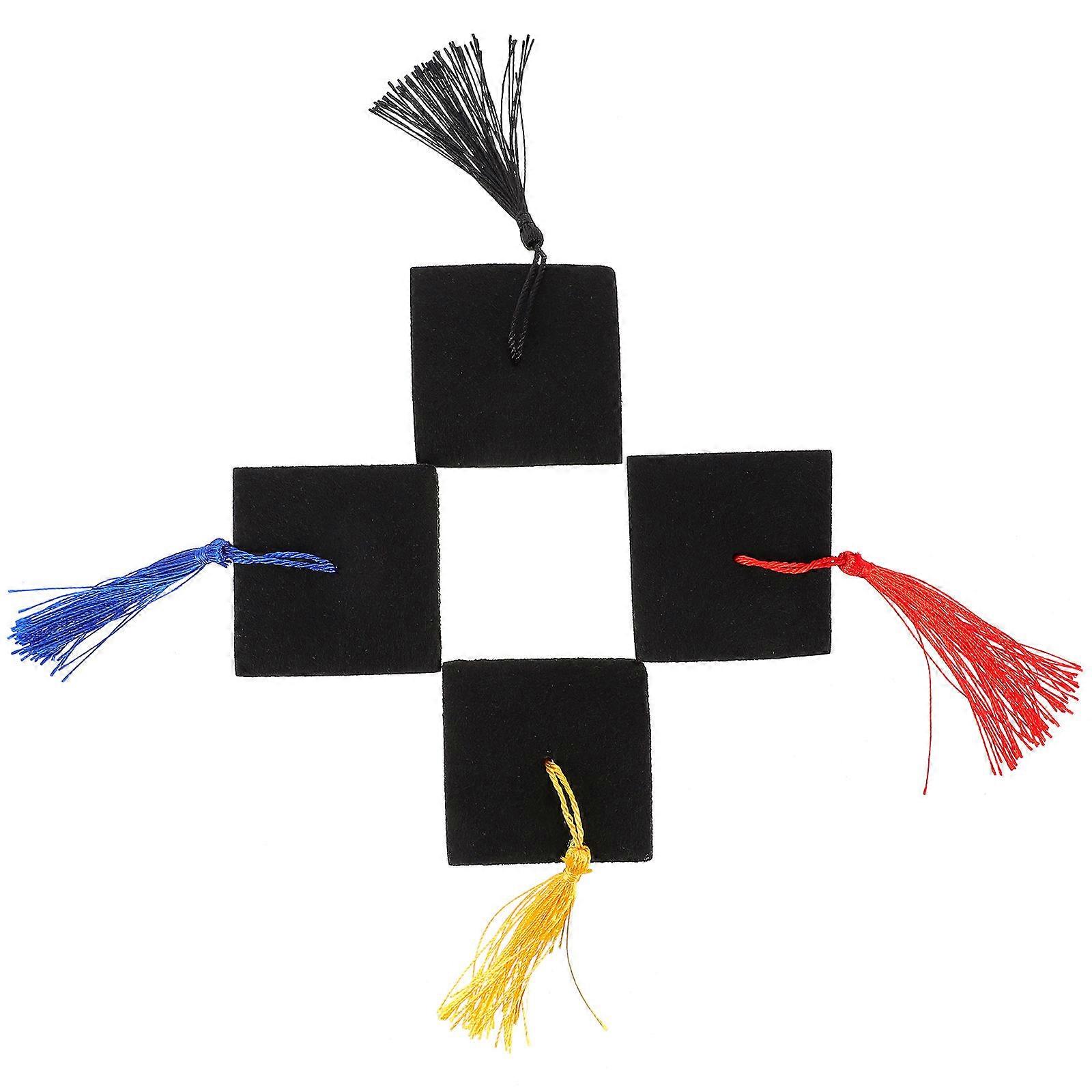 Mini Doctoral Cap Bottle Covers Set For Graduation Season Festive Atmosphere In Assorted Color Made Of呢料/毡