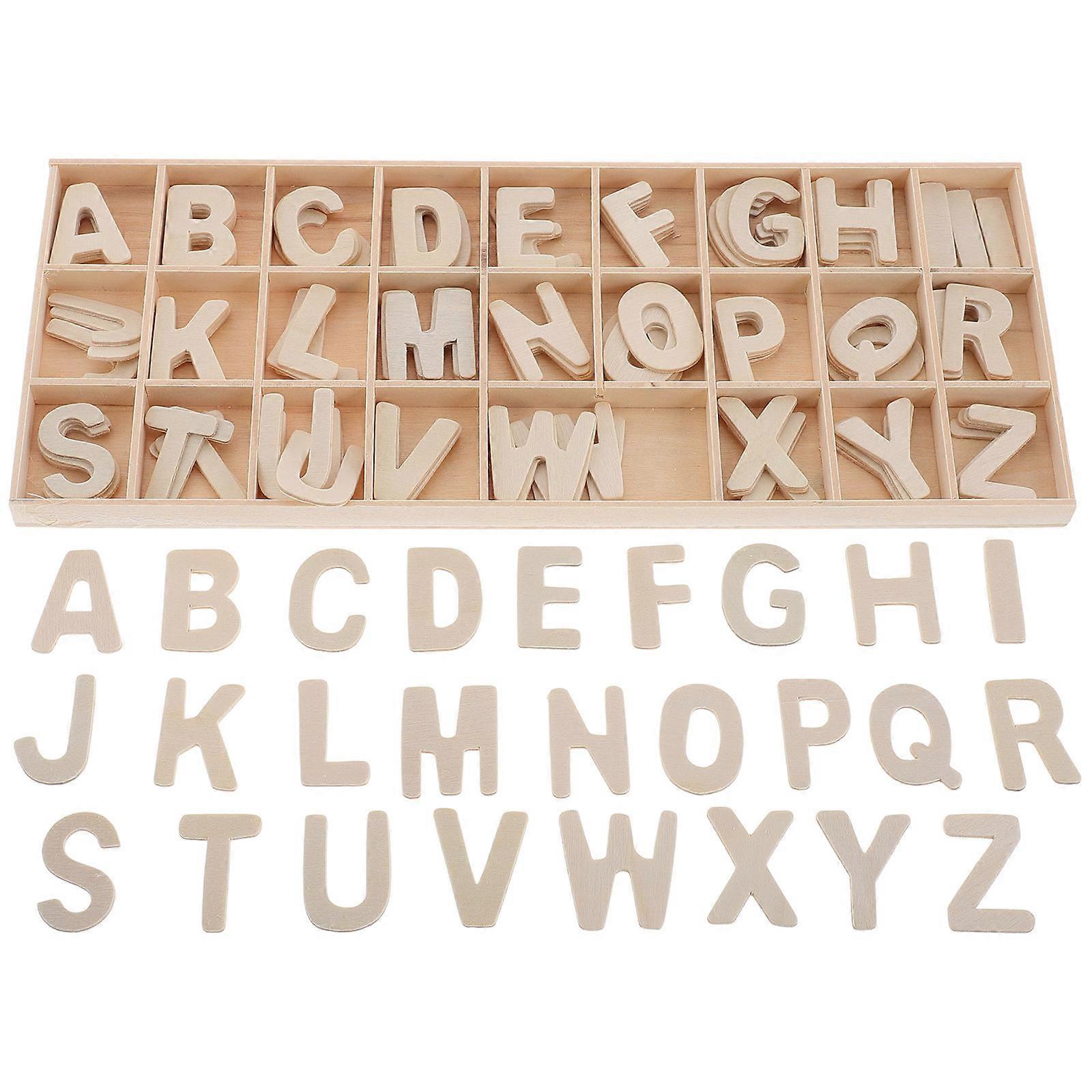 DIY Wooden Alphabet Letter Set for Preschool Learning 2Sets with Tray