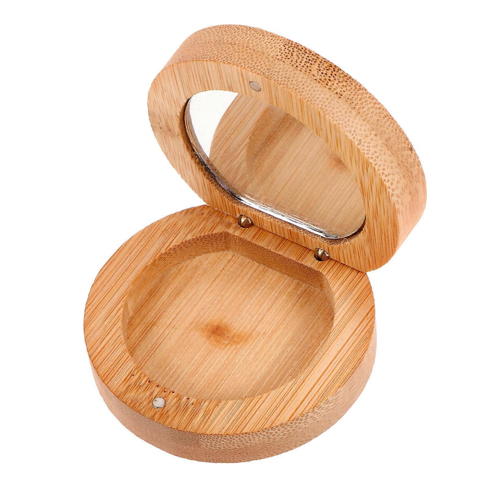 Compact Mirror for Purse Bamboo Makeup Mirror for Makeup Use 4Pcs