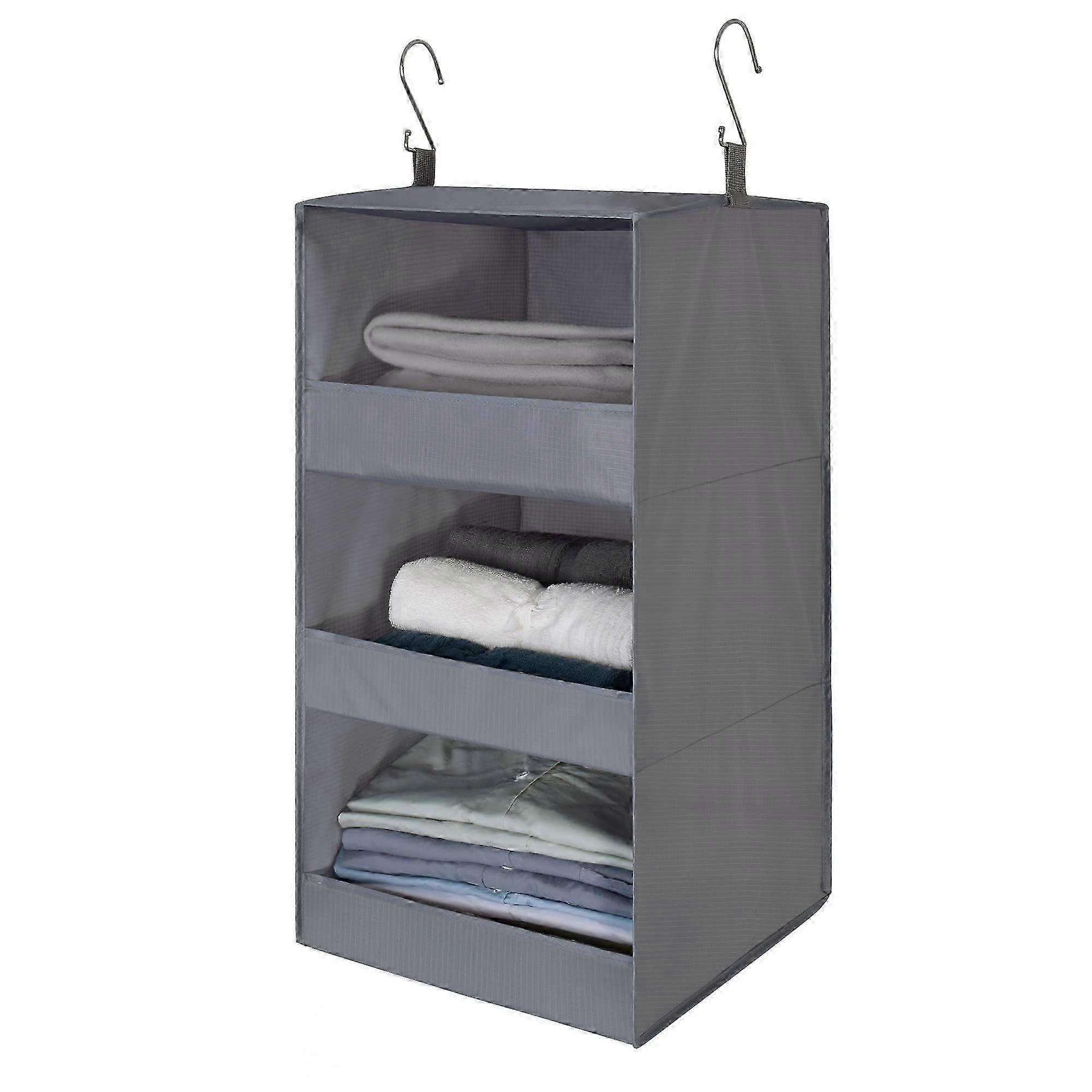 25-26 Foldable hanging closet organizer