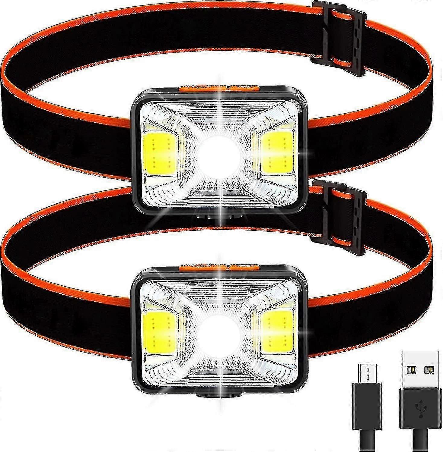 Powerful headlamp, USB rechargeable headlamp LED 5 lighting modes