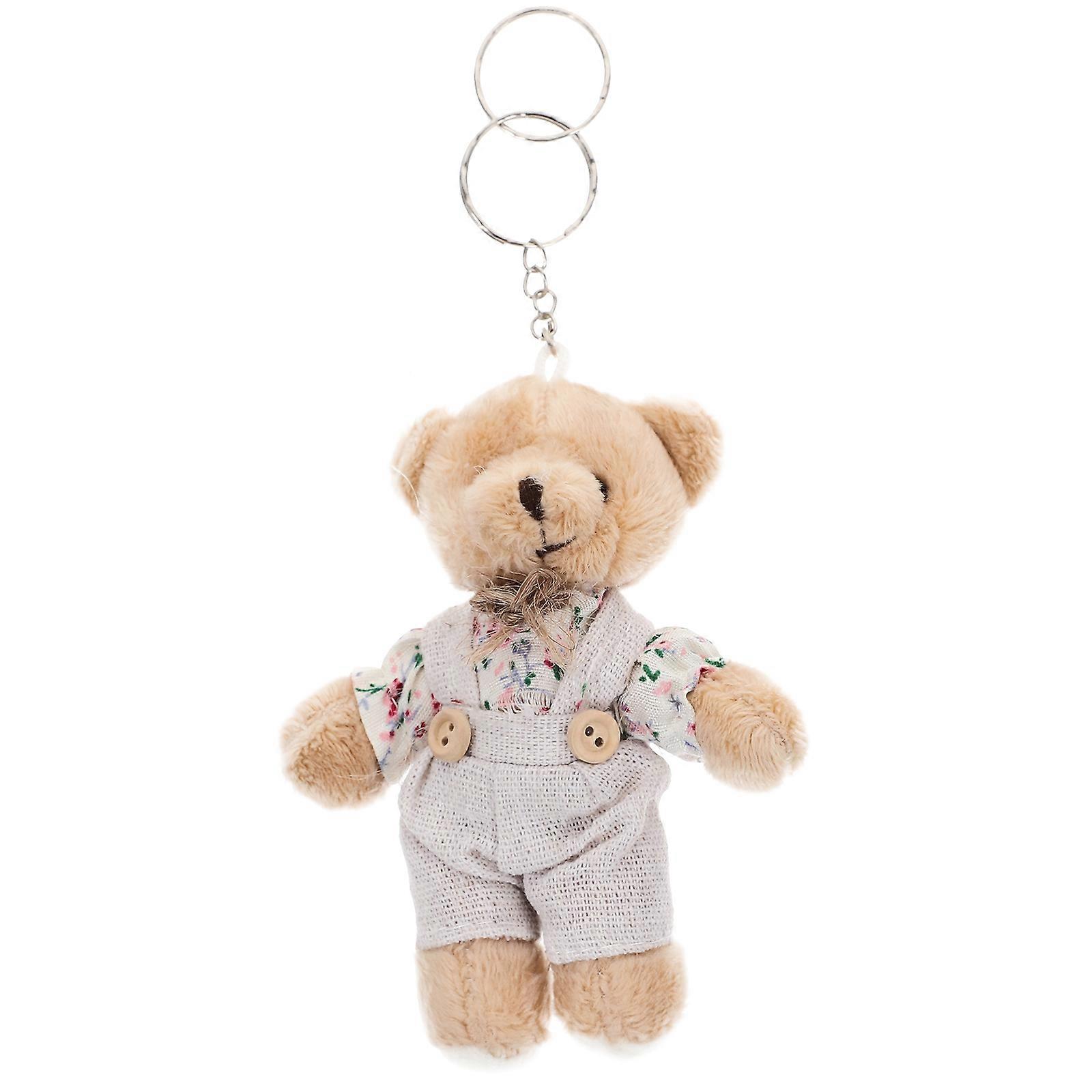 Key Pendant for Decor 4Pcs Mini Plush Bear Key Holder