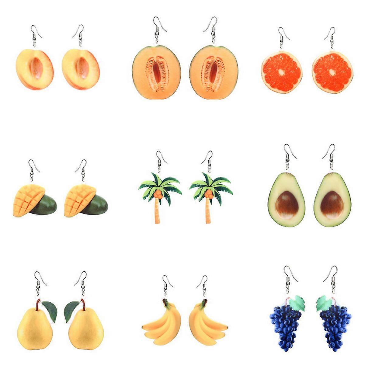 Creative Dangle Earrings For Women Designed In Green Coconut Tree Shape With Dimensions 6.7X4.4cm Suitable For Various Occasions 1 Pair