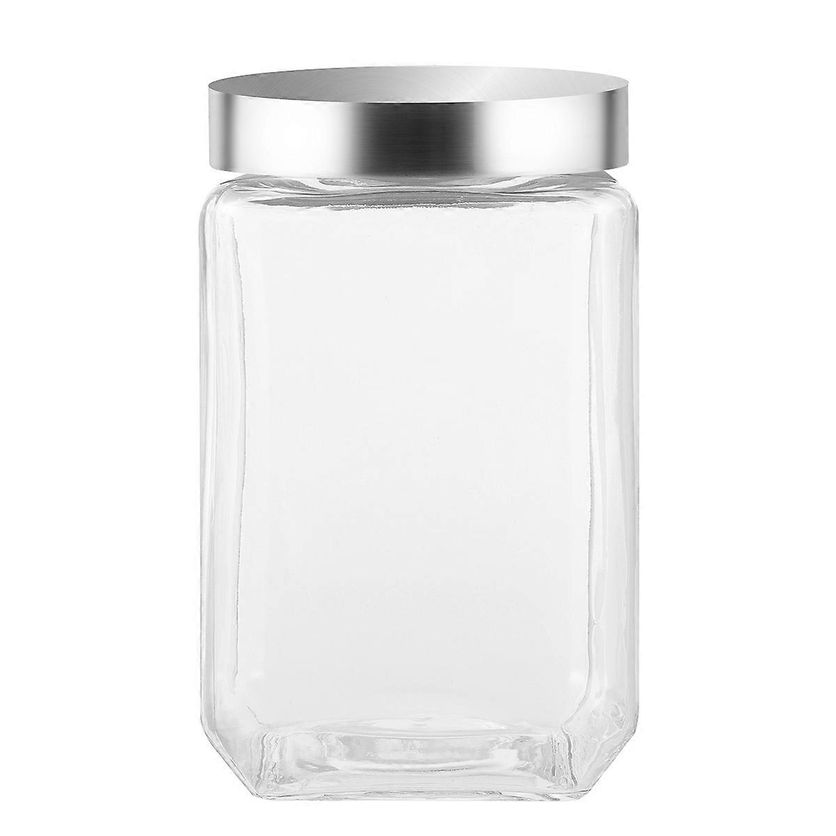 Glass Storage Jar Food Container for Storage Use 2Pcs Kitchen Jars