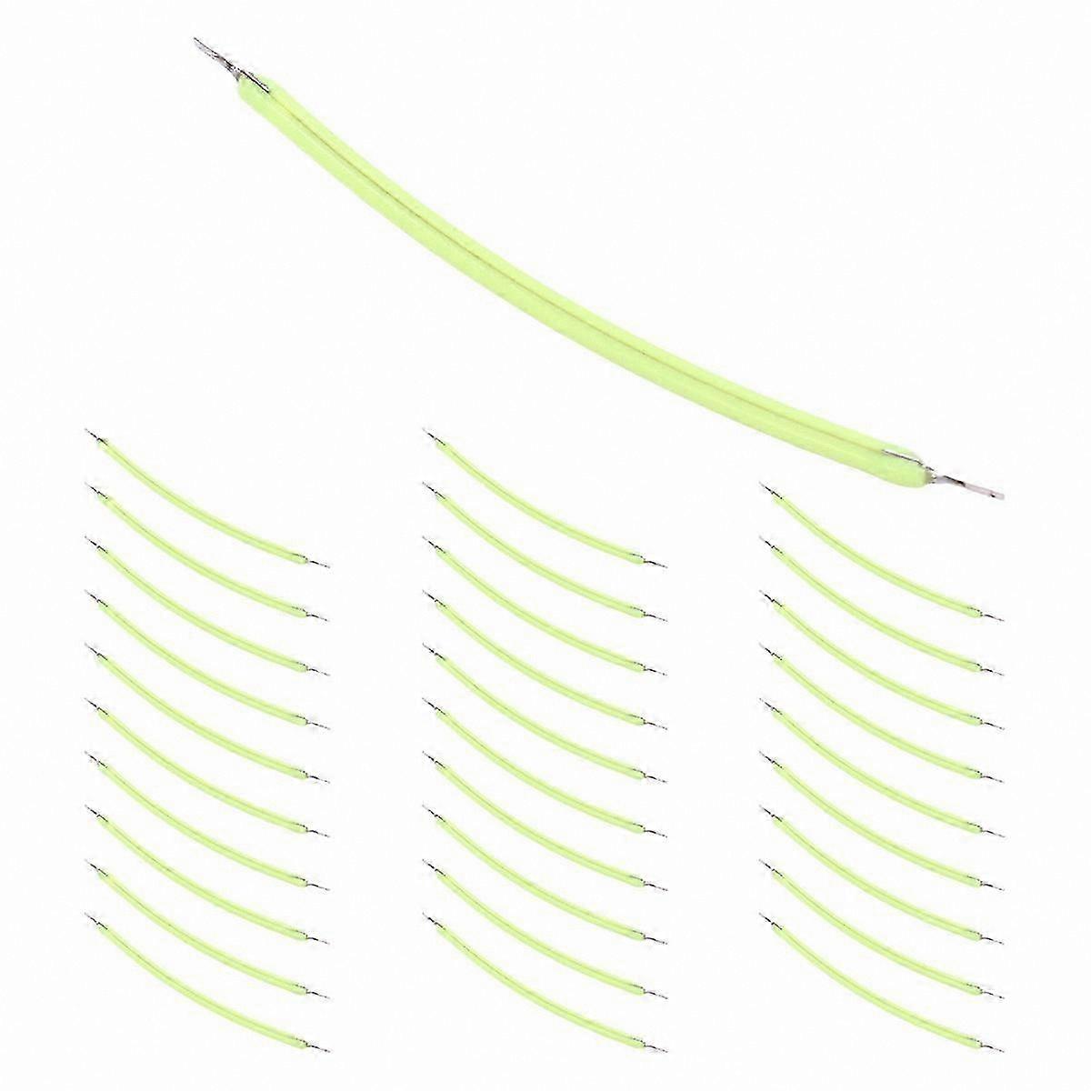 30-Pack 3V Ultra-Thin LED Filaments, 60mm Flexible Retro Bulb Components, Green Lighting Diodes for DIY Projects